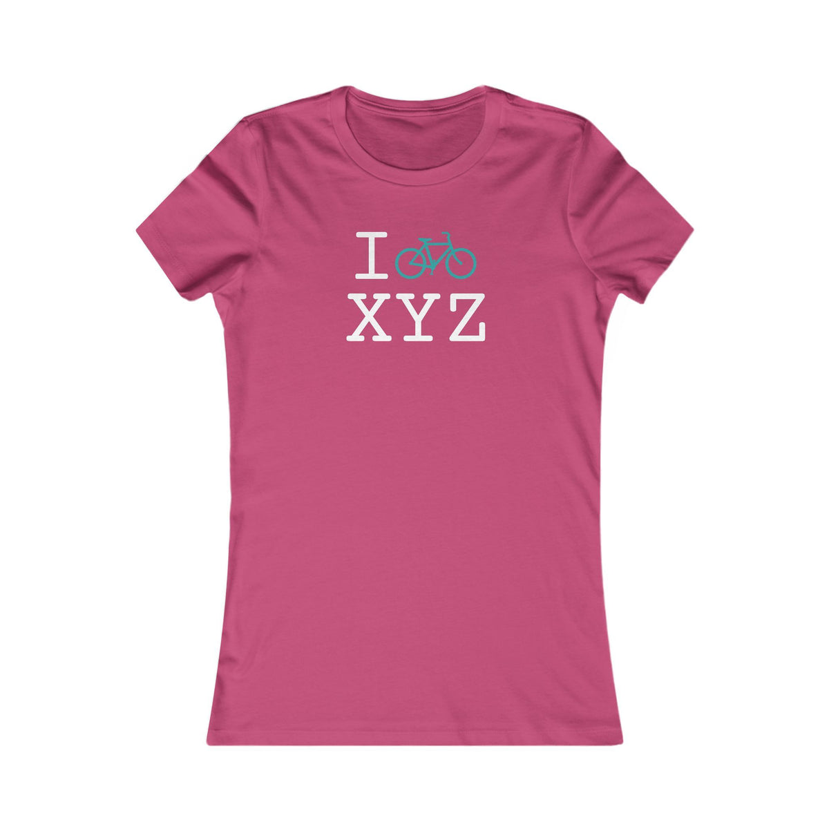 I Bike women's T, teal bike