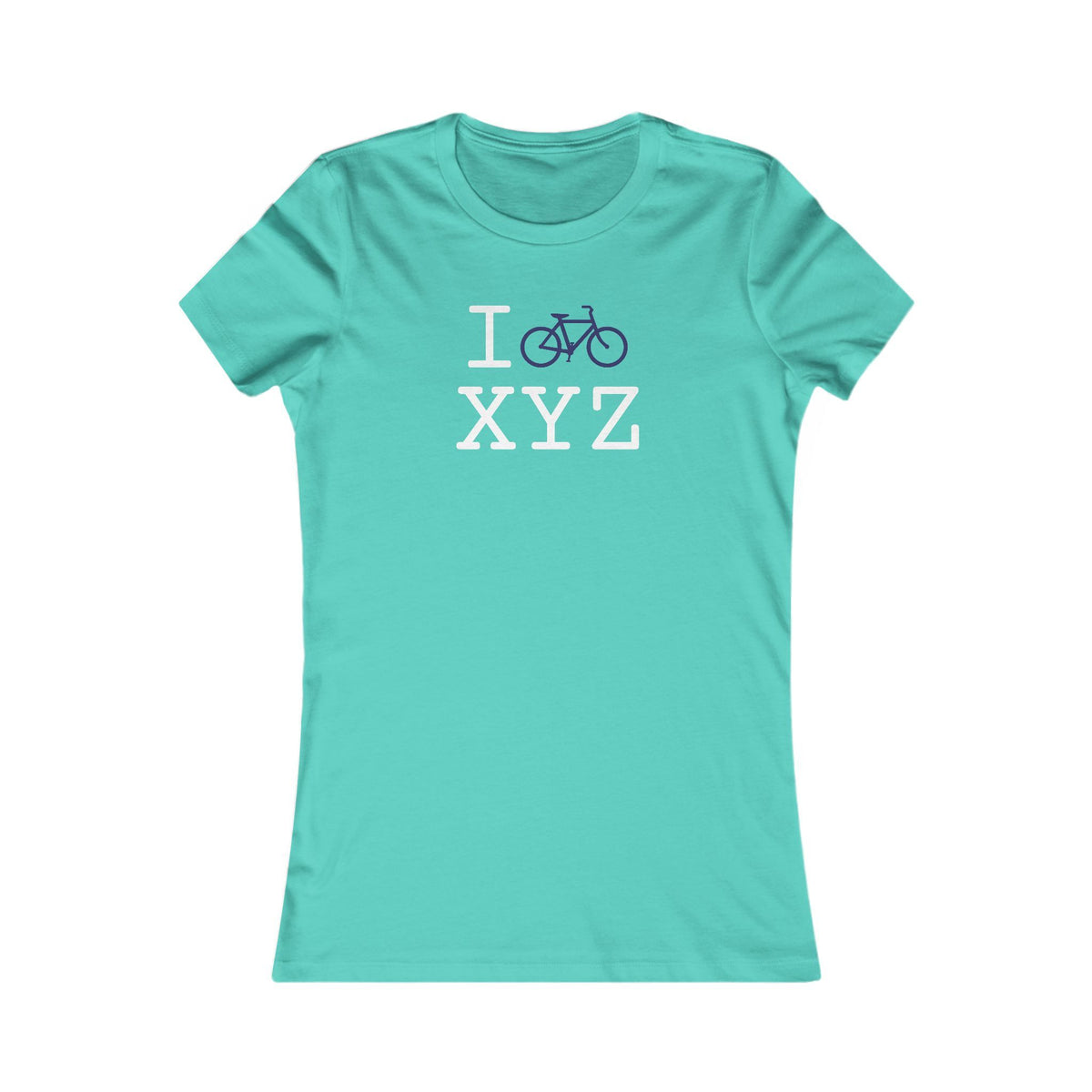 I Bike women's T, navy bike