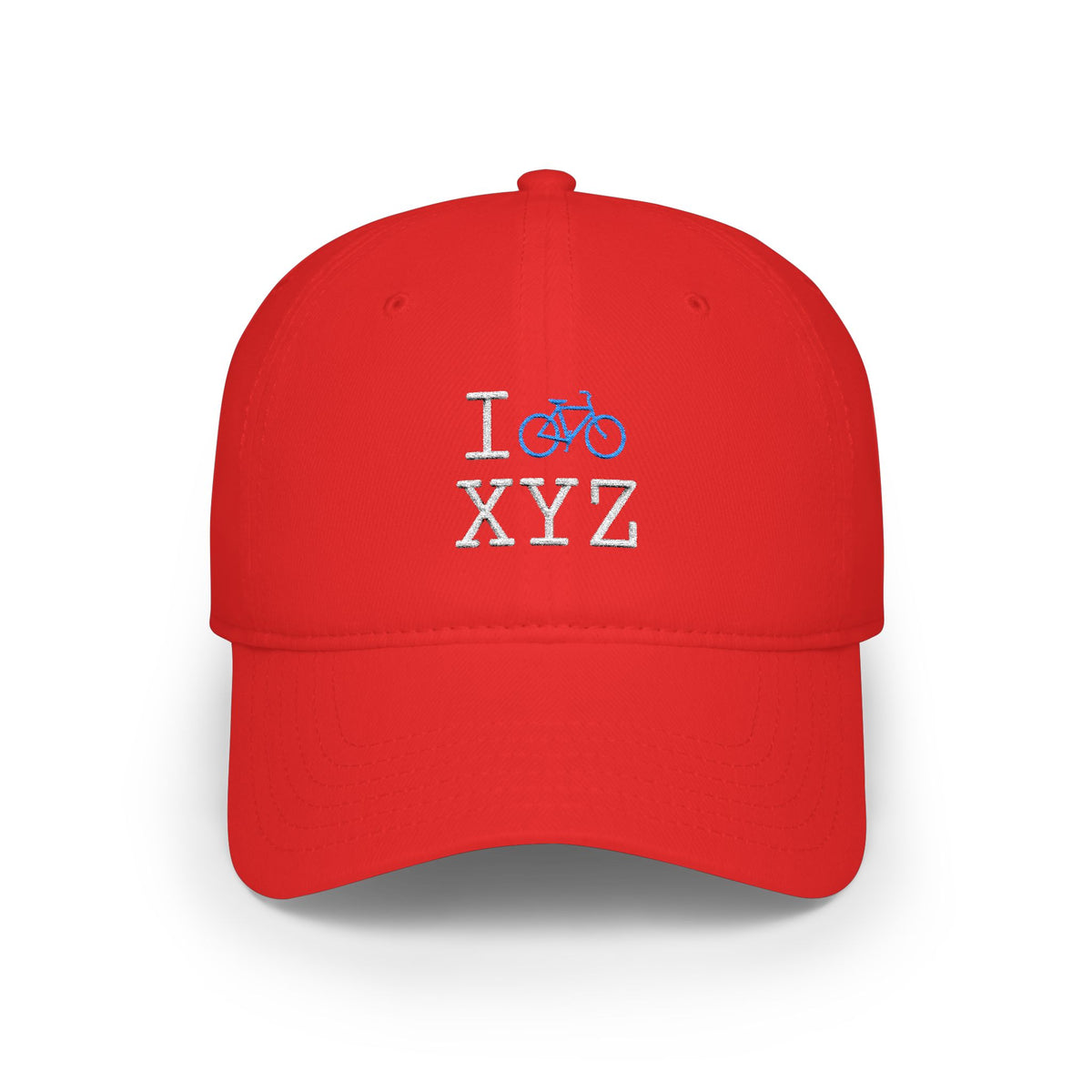 I Bike baseball cap, light blue bike
