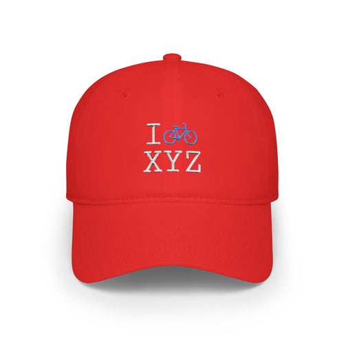 I Bike baseball cap, light blue bike