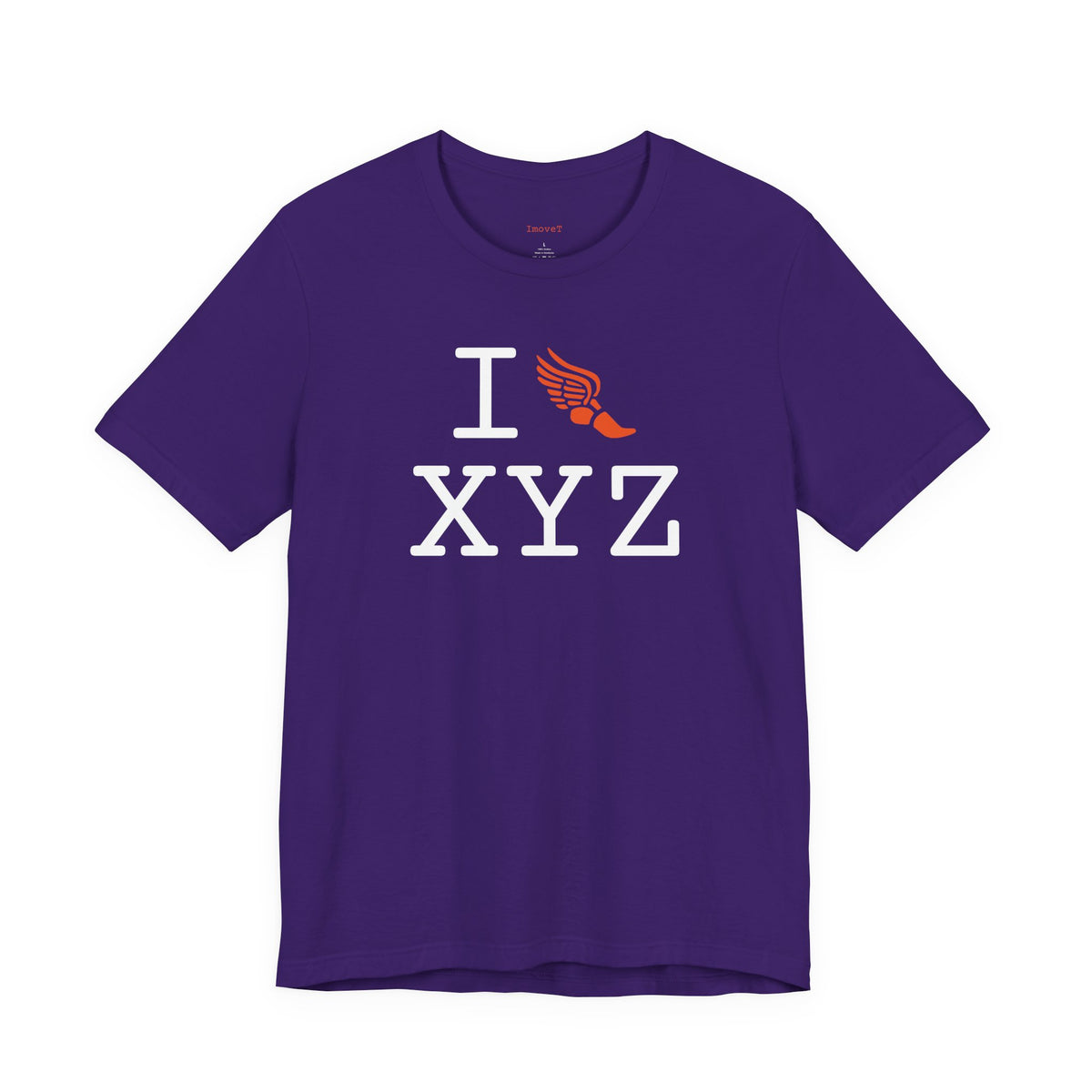 I Run unisex T, orange logo