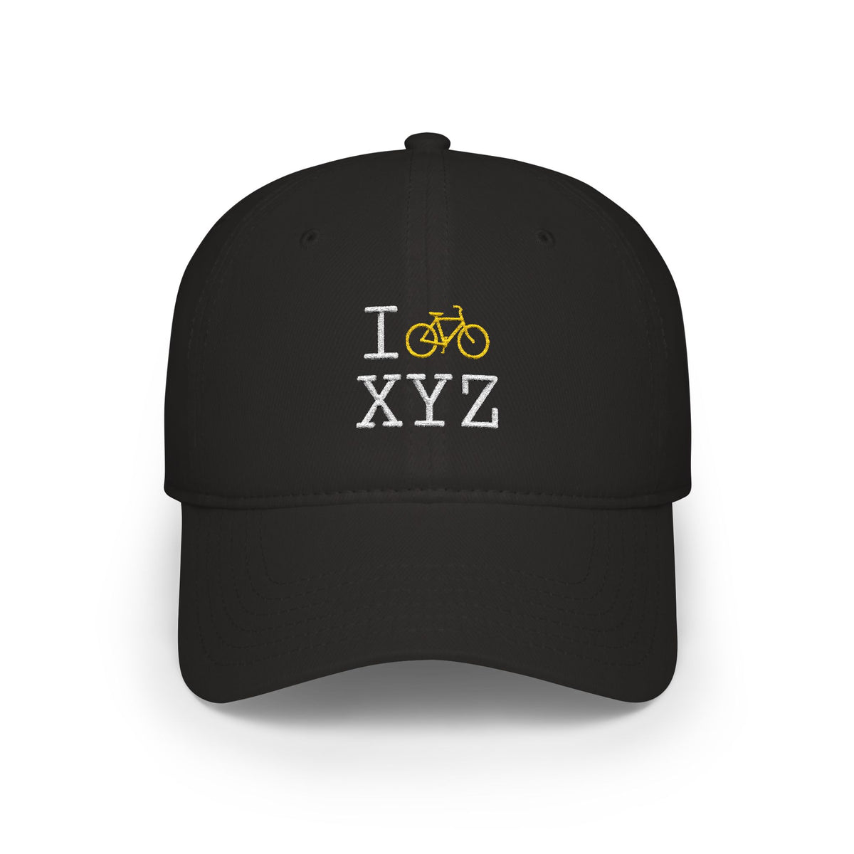 I Bike baseball cap, yellow bike