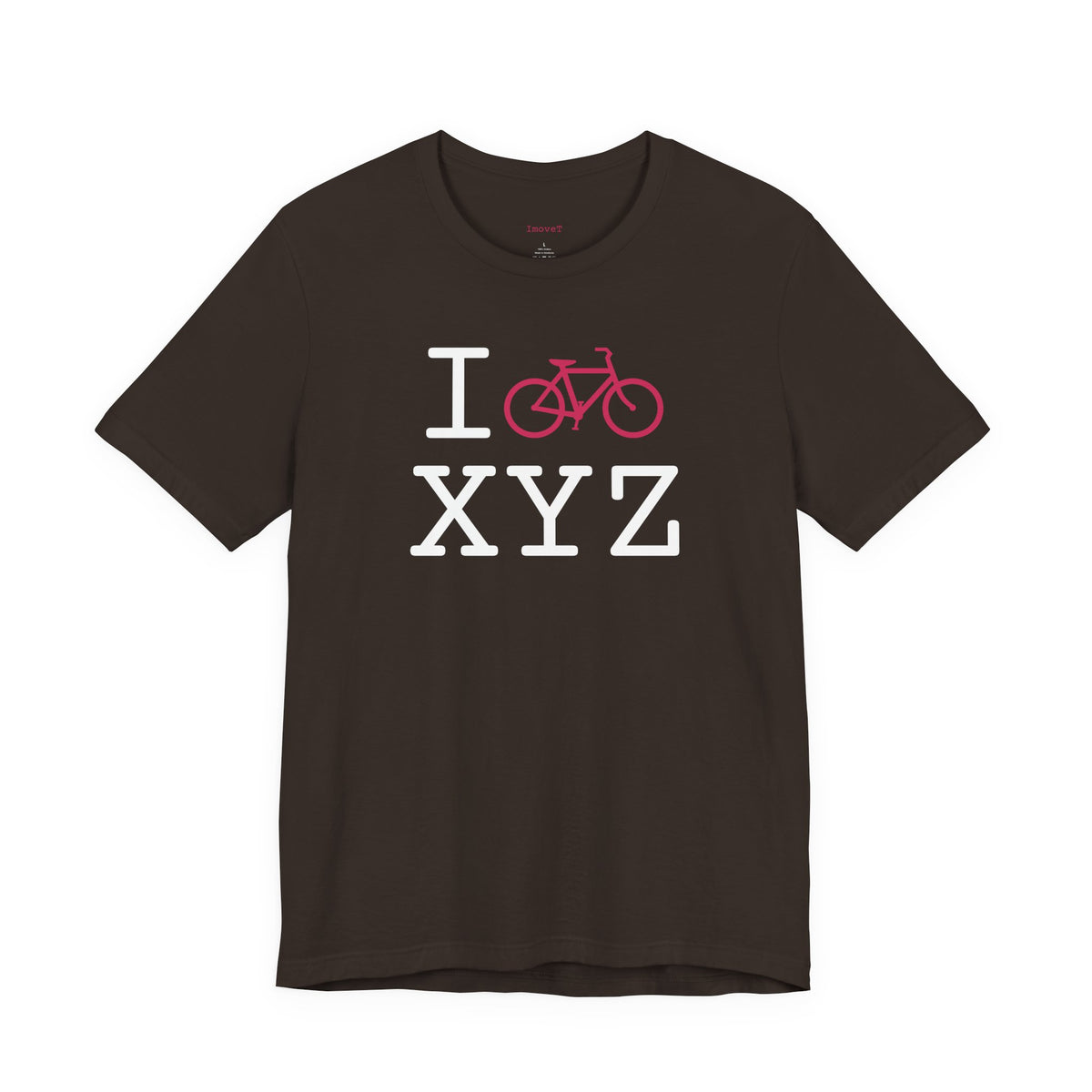 I Bike unisex T, hot pink bike