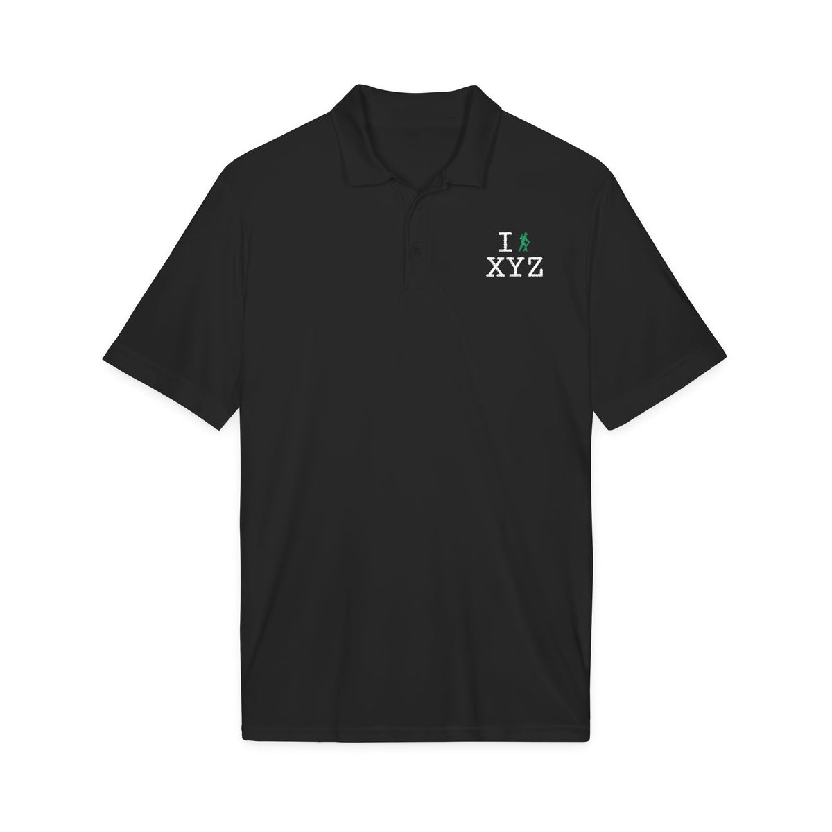 I Hike polo, green hiker