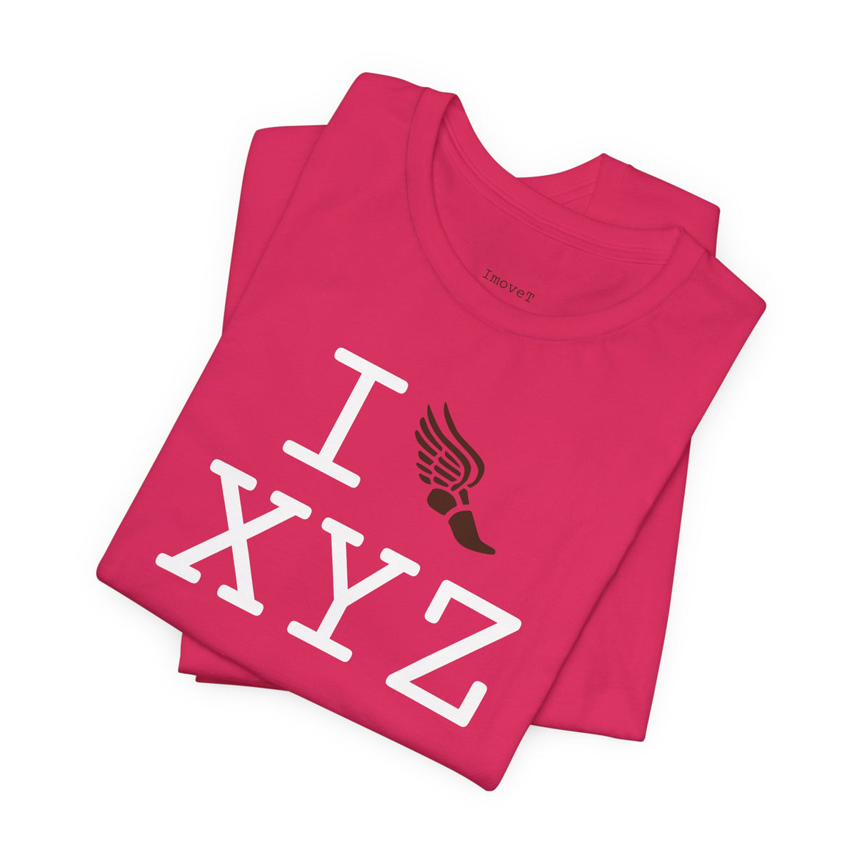 I Run unisex T, brown logo
