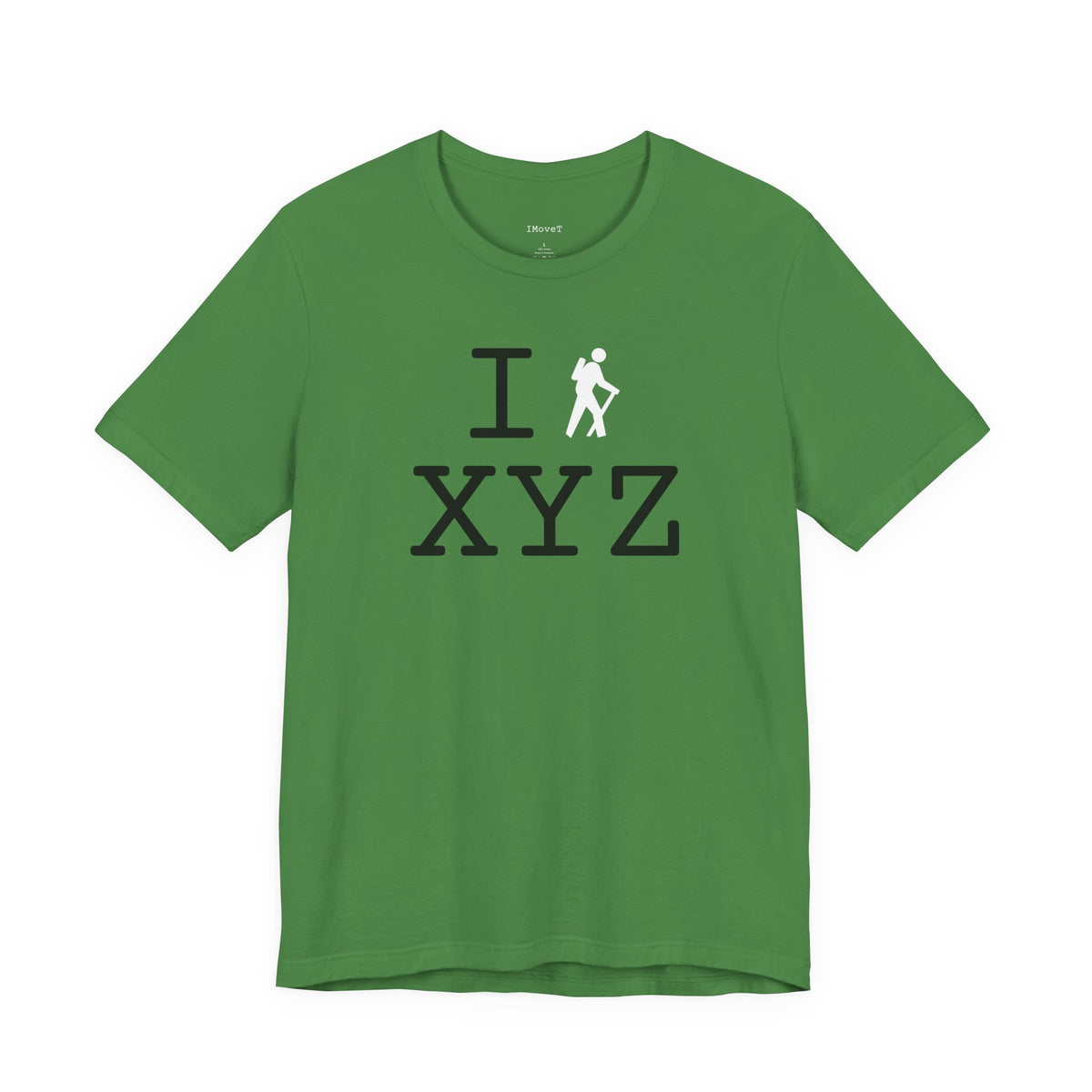 I Hike unisex T, white hiker