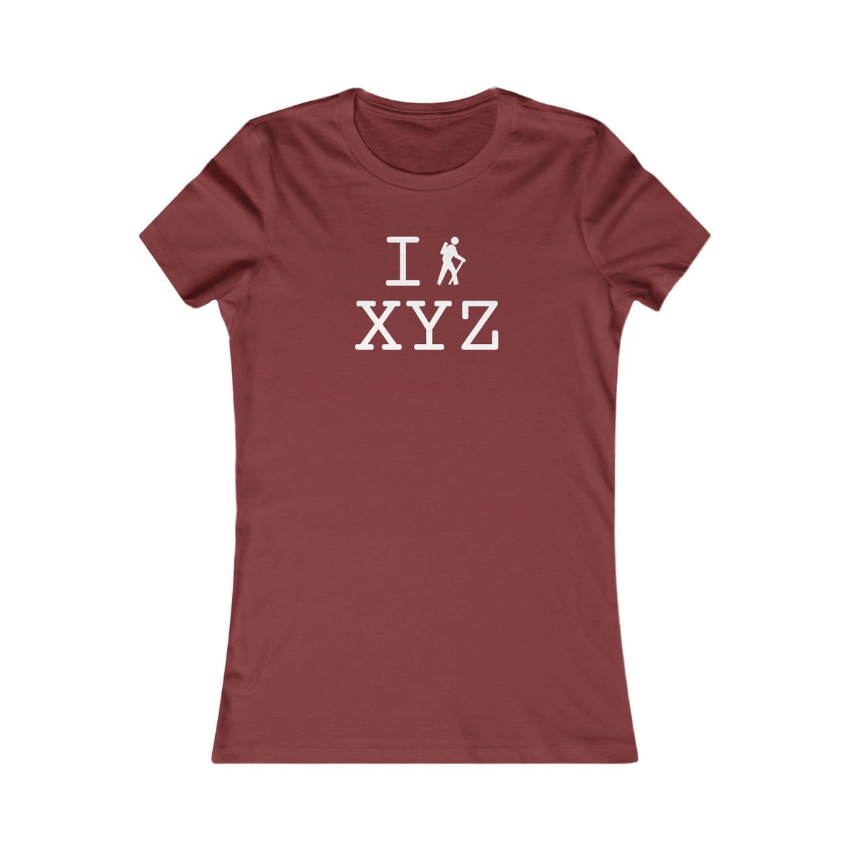 I Hike women's T, white hiker