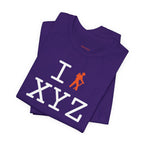 I Hike unisex T, orange hiker