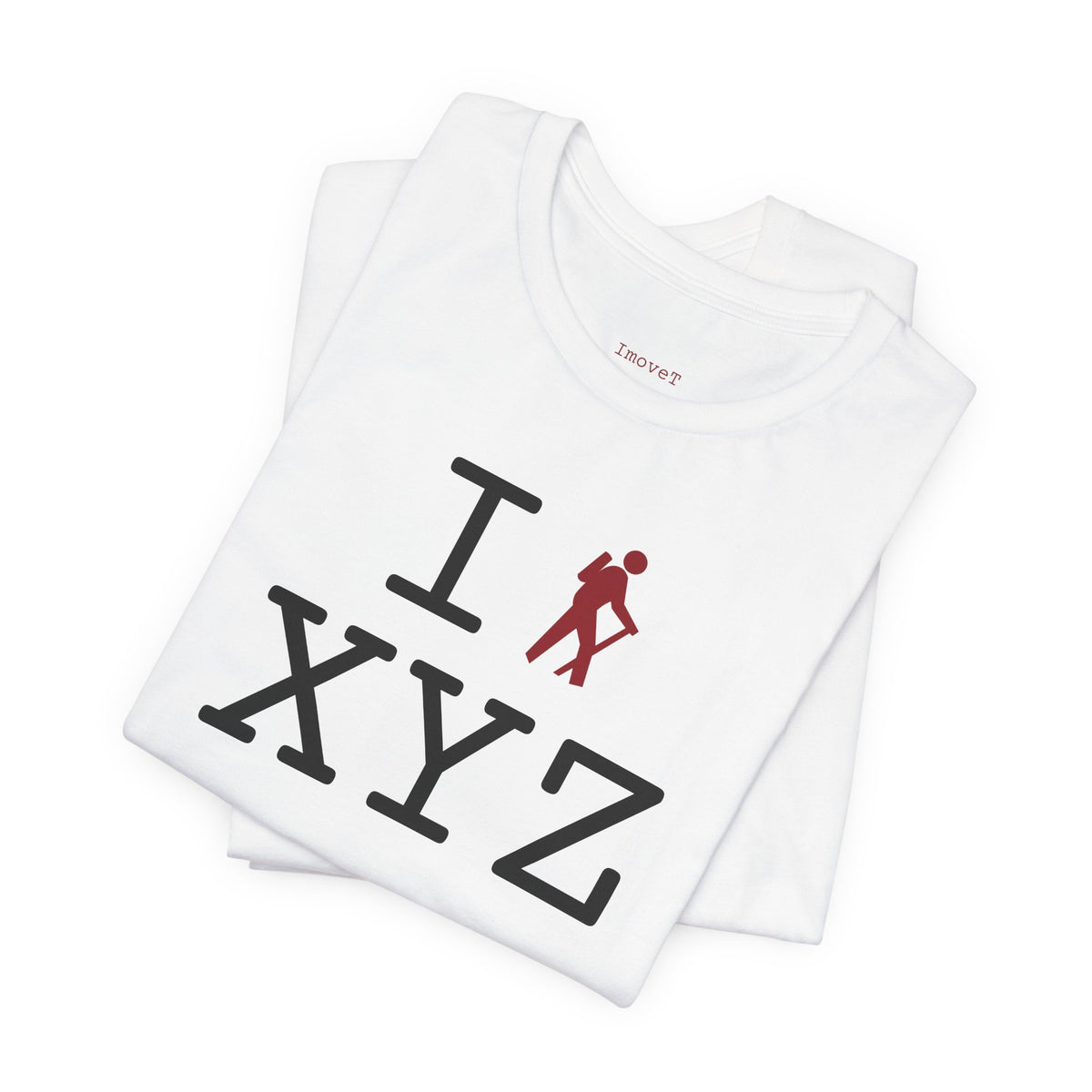 I Hike unisex T, crimson hiker