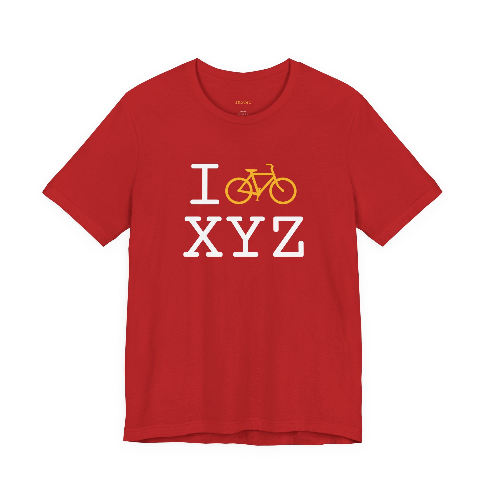 I Bike ___ unisex T, yellow bike