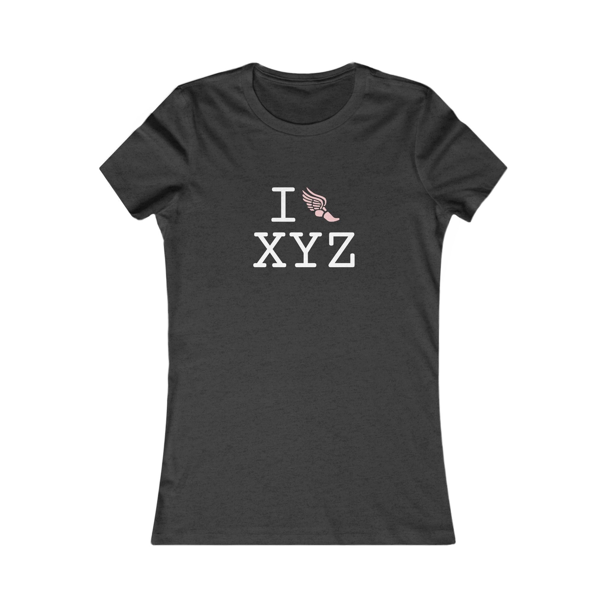 I Run ___ women's T, pink logo