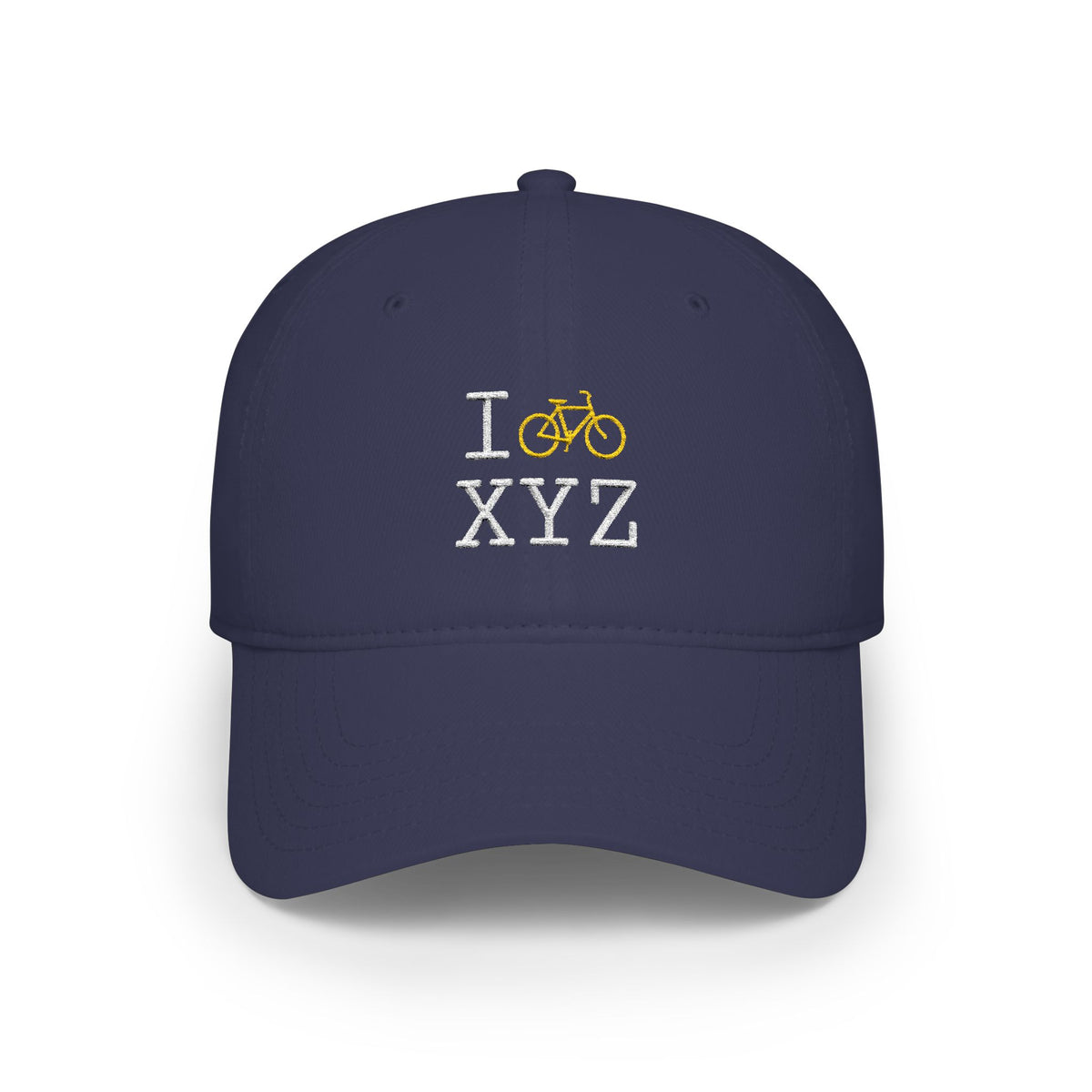 I Bike baseball cap, yellow bike