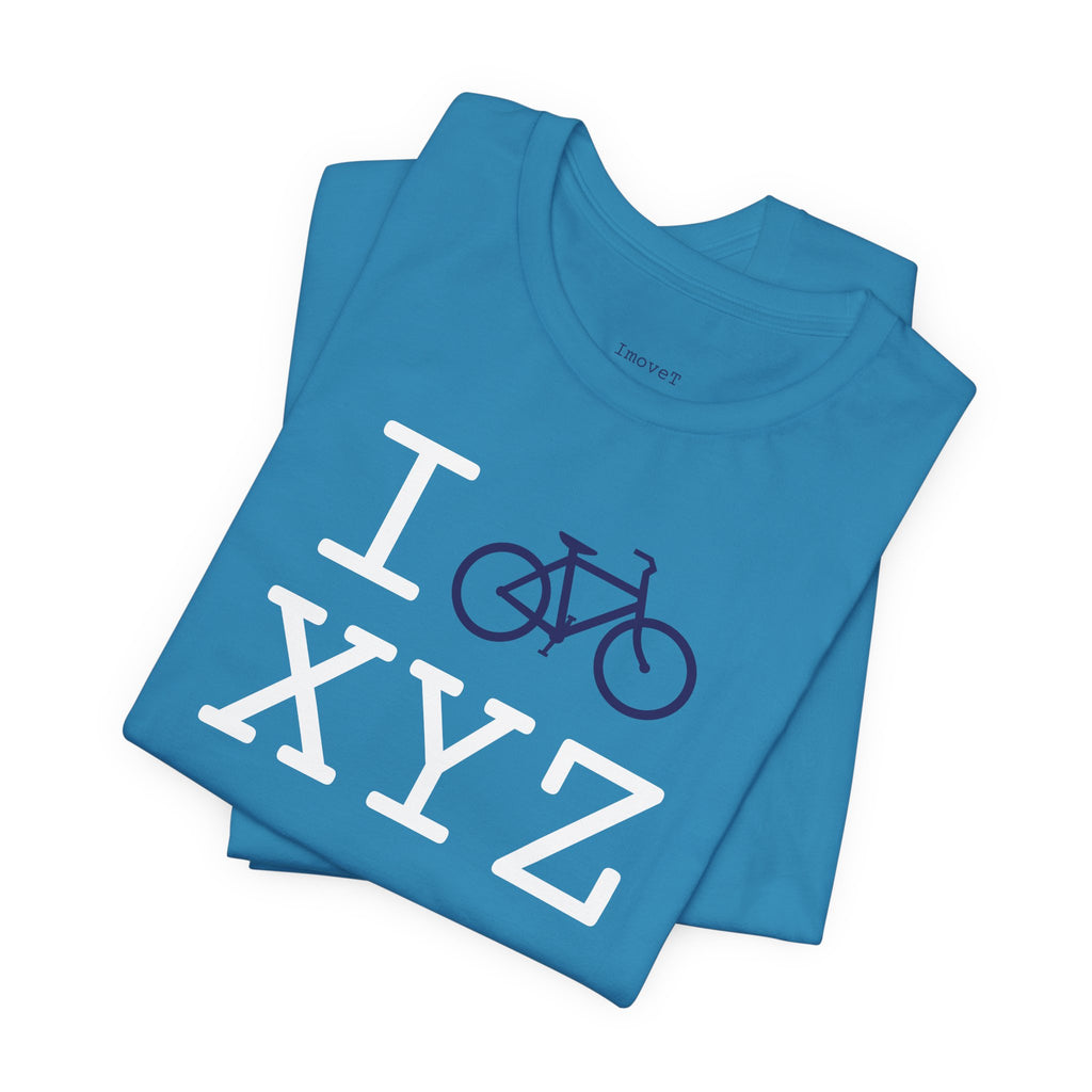 I Bike unisex T, navy bike