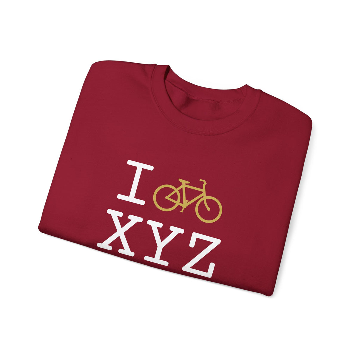 I Bike sweatshirt, gold bike