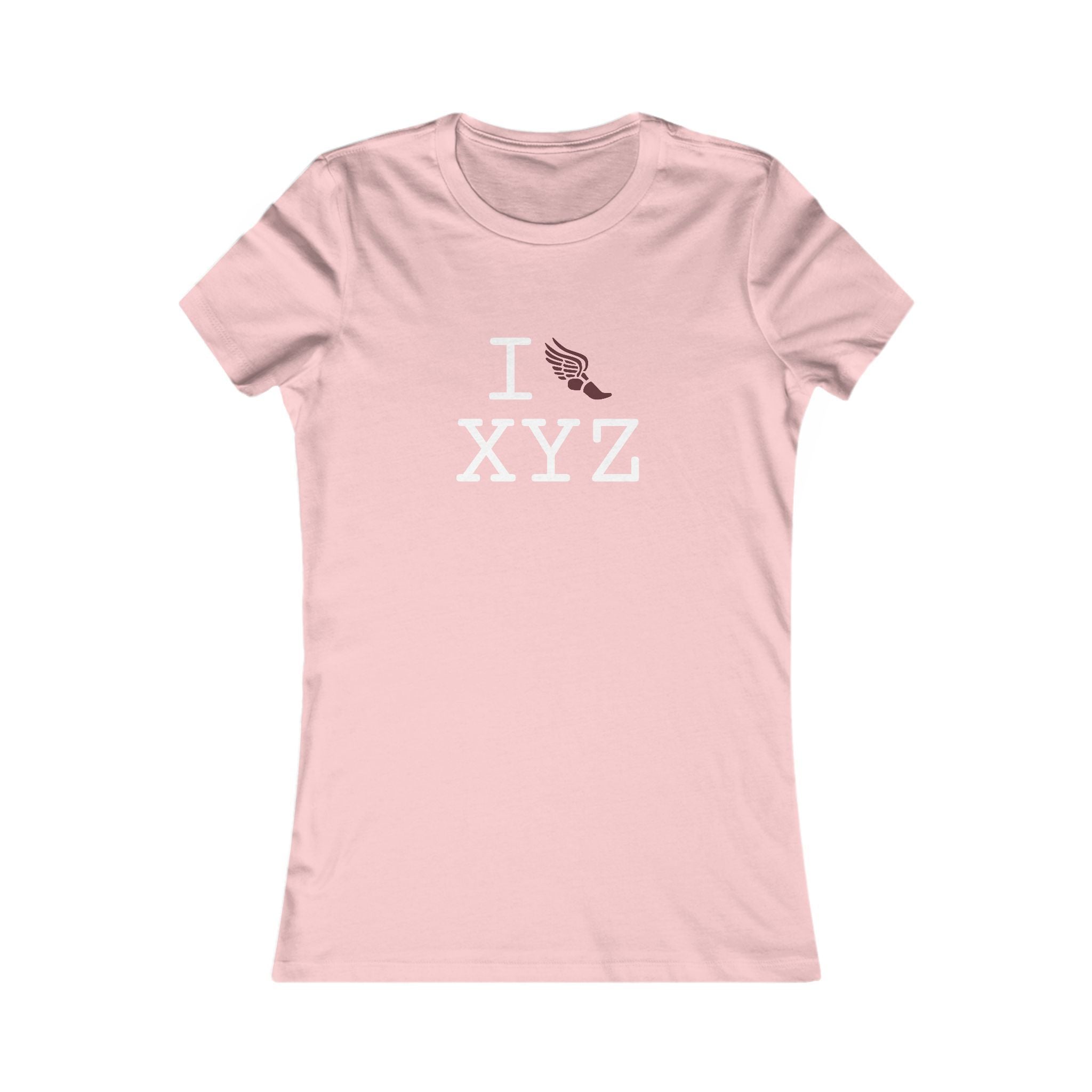 I Run ___ women's T, maroon logo