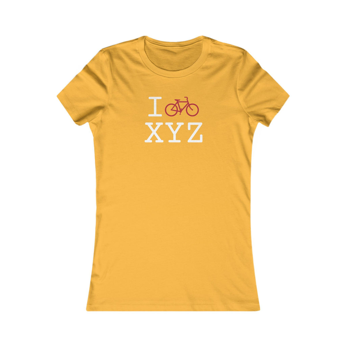 I Bike women's T, crimson bike