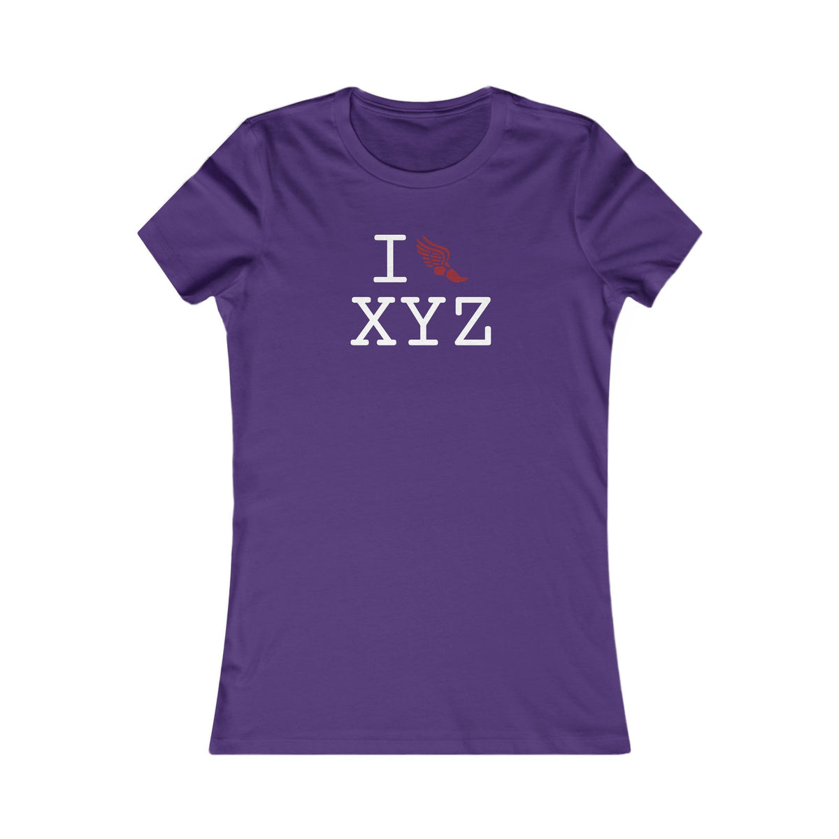 I Run women's T, crimson logo