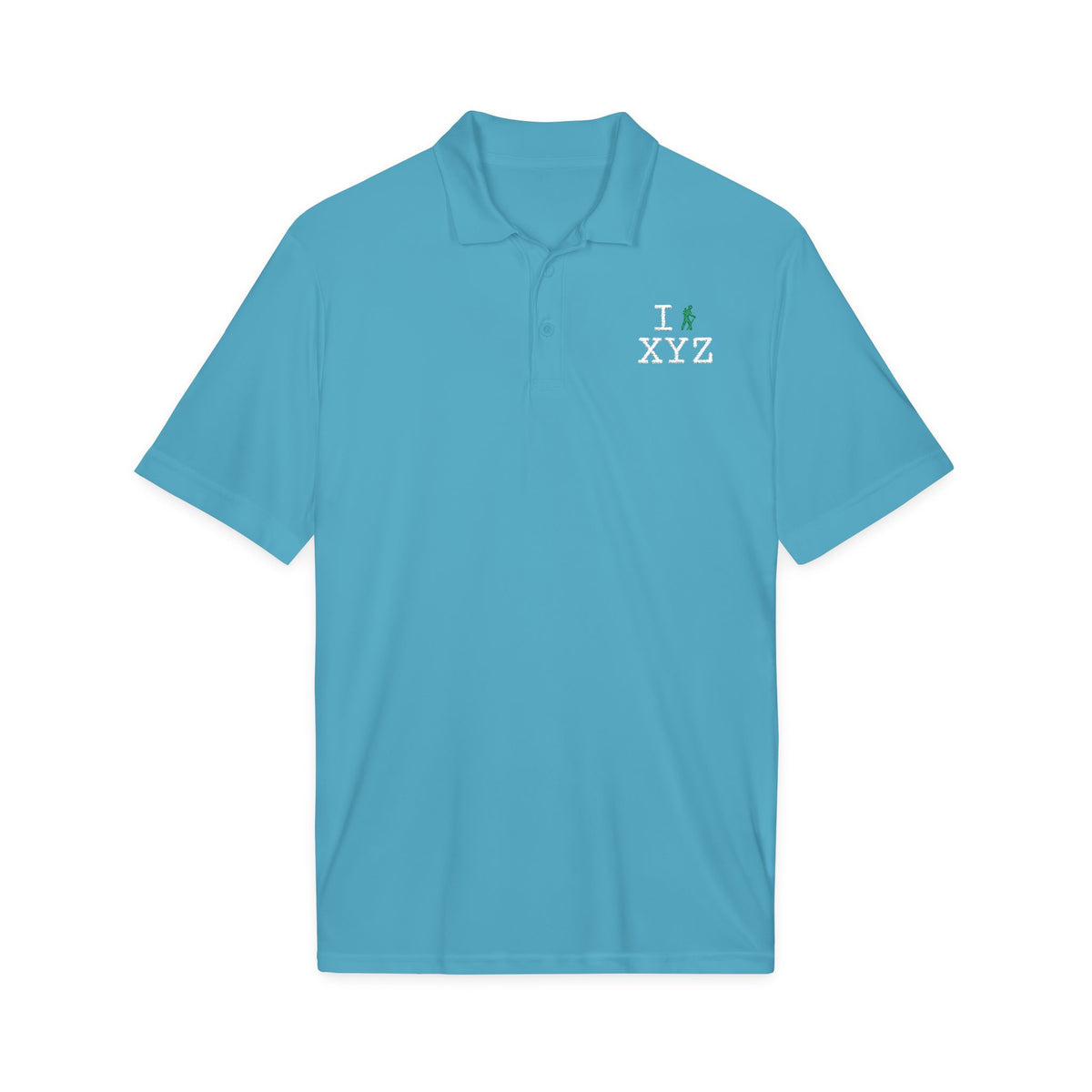 I Hike polo, green hiker