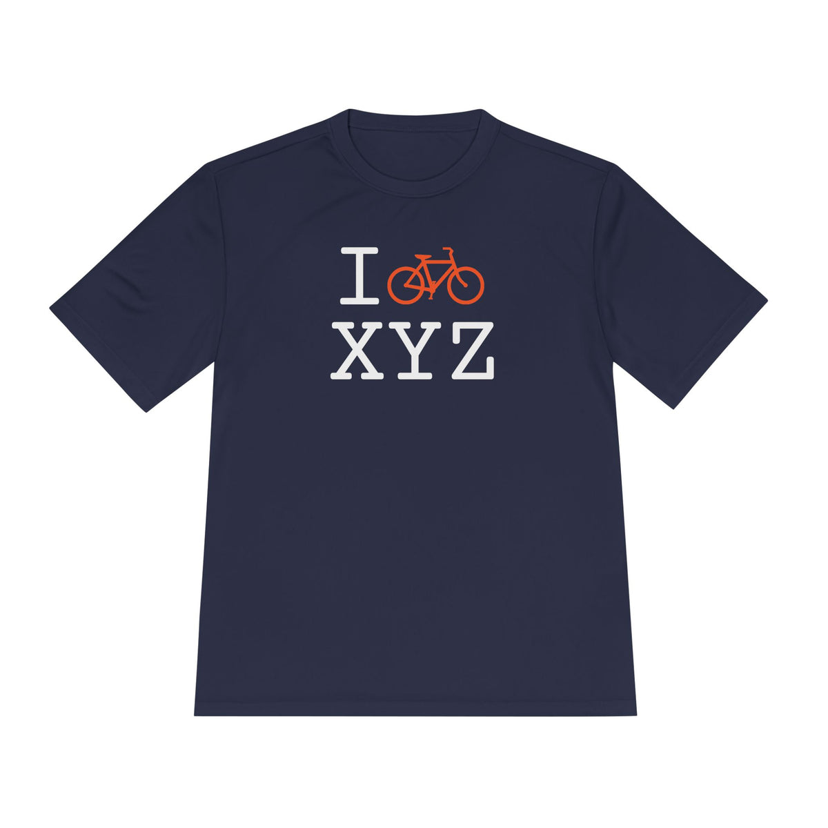 I Bike athletic T, orange bike