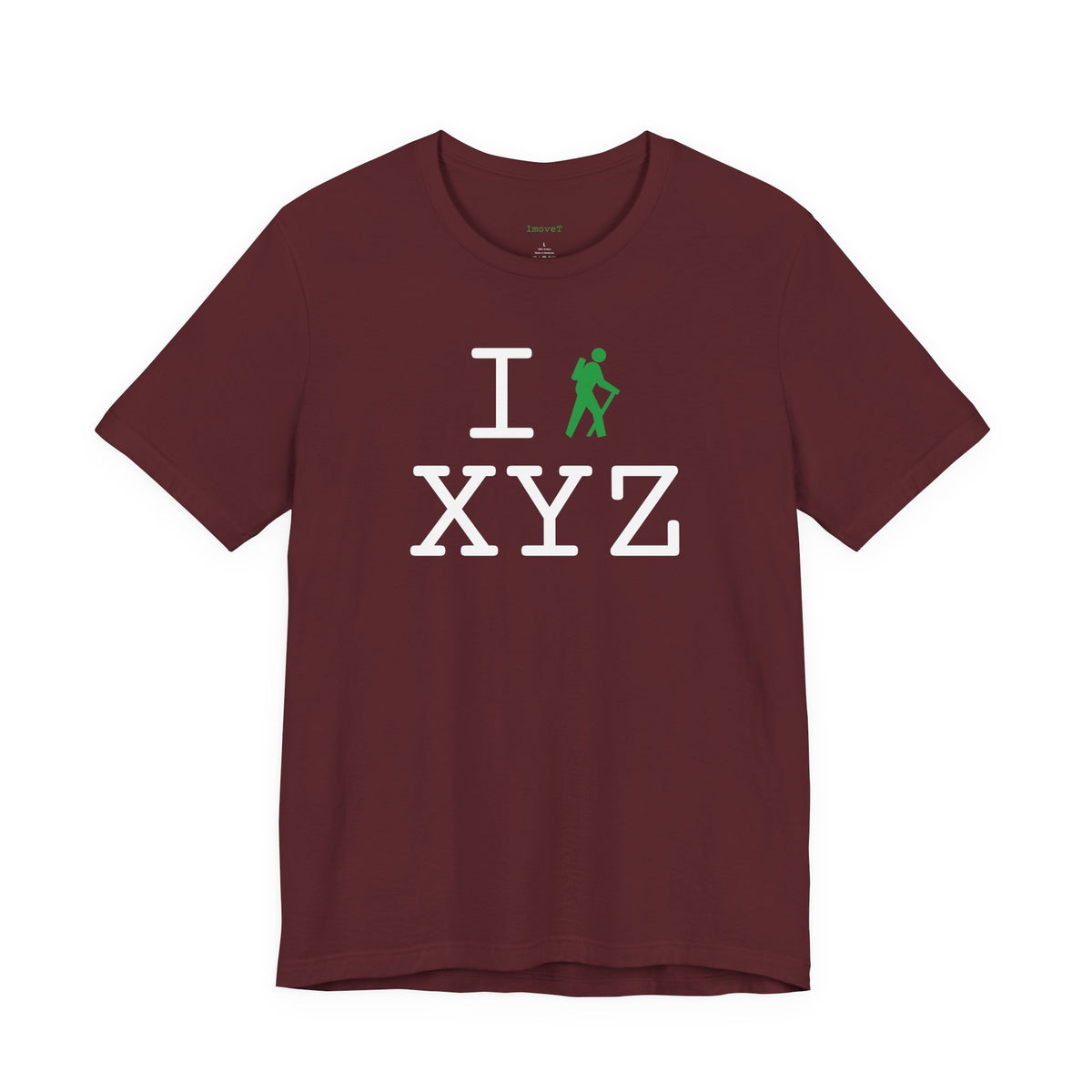 I Hike unisex T, green hiker