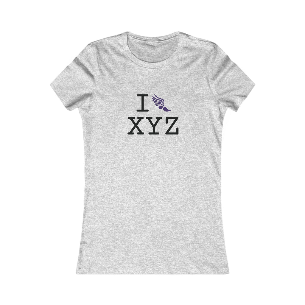 I Run ___ women's T, purple logo