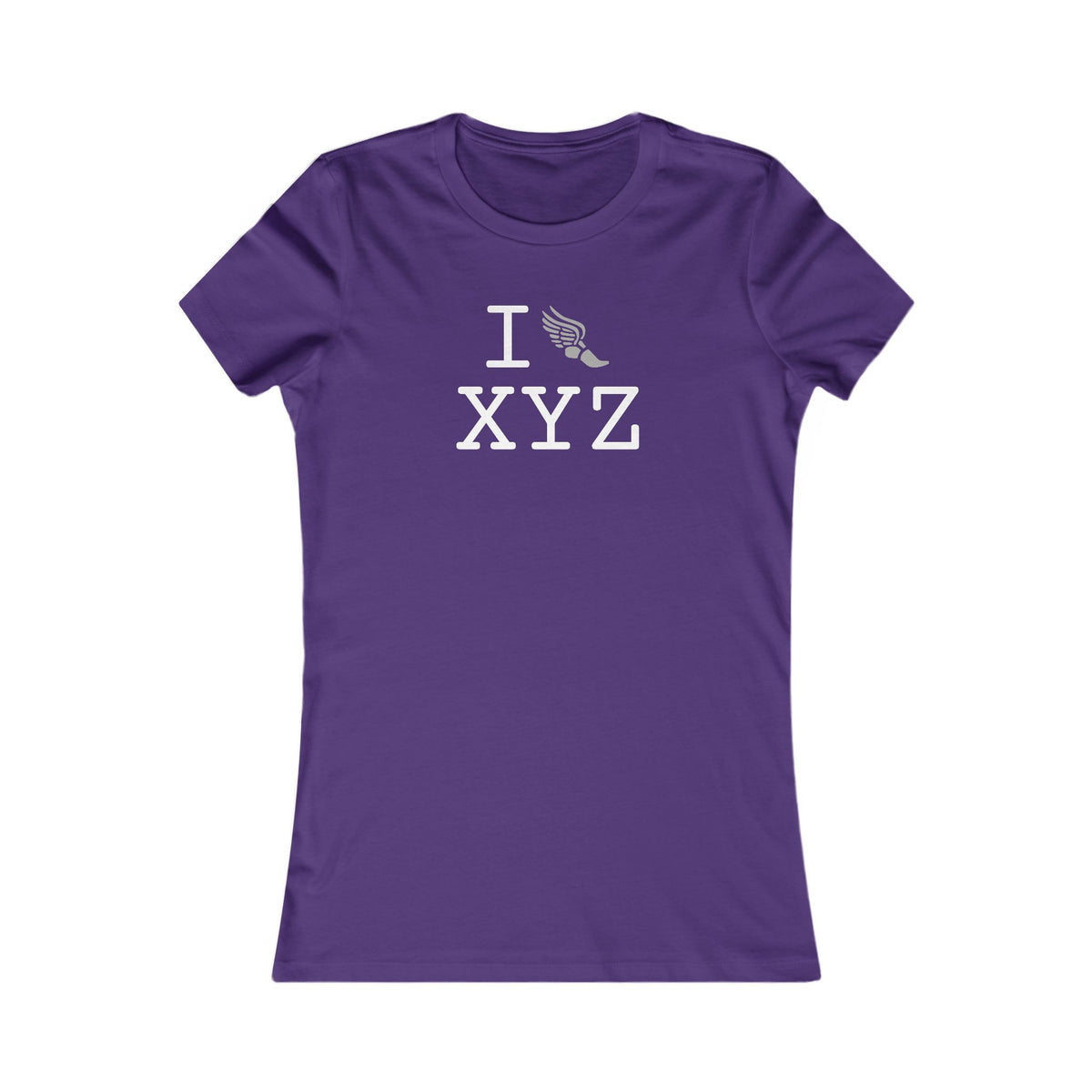 I Run women's T, grey logo