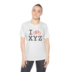 I Bike women's athletic T, red bike