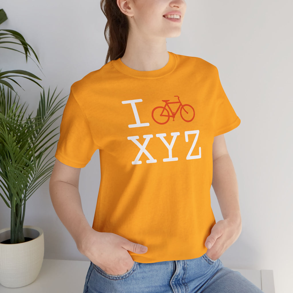 I Bike unisex T, orange bike