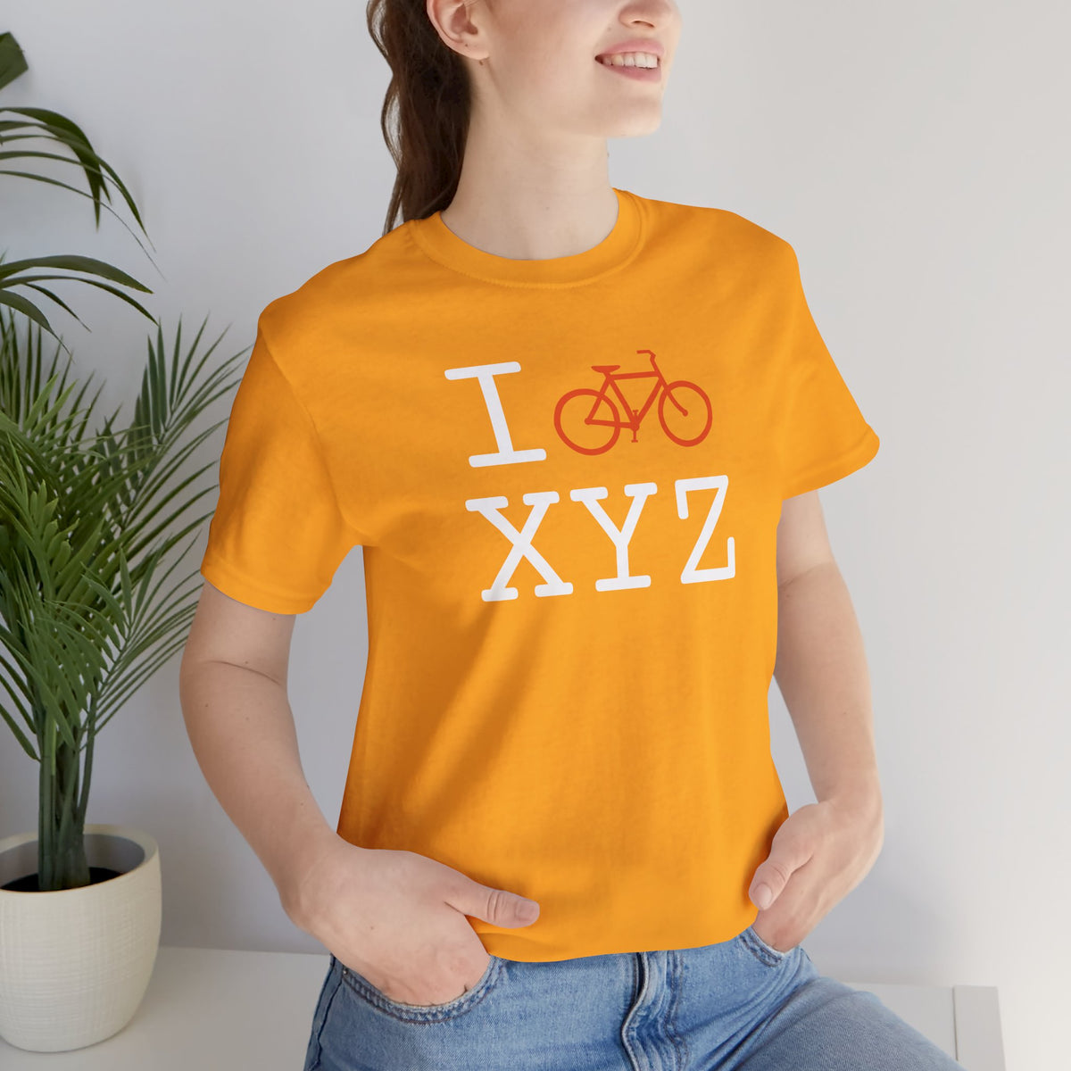 I Bike unisex T, orange bike