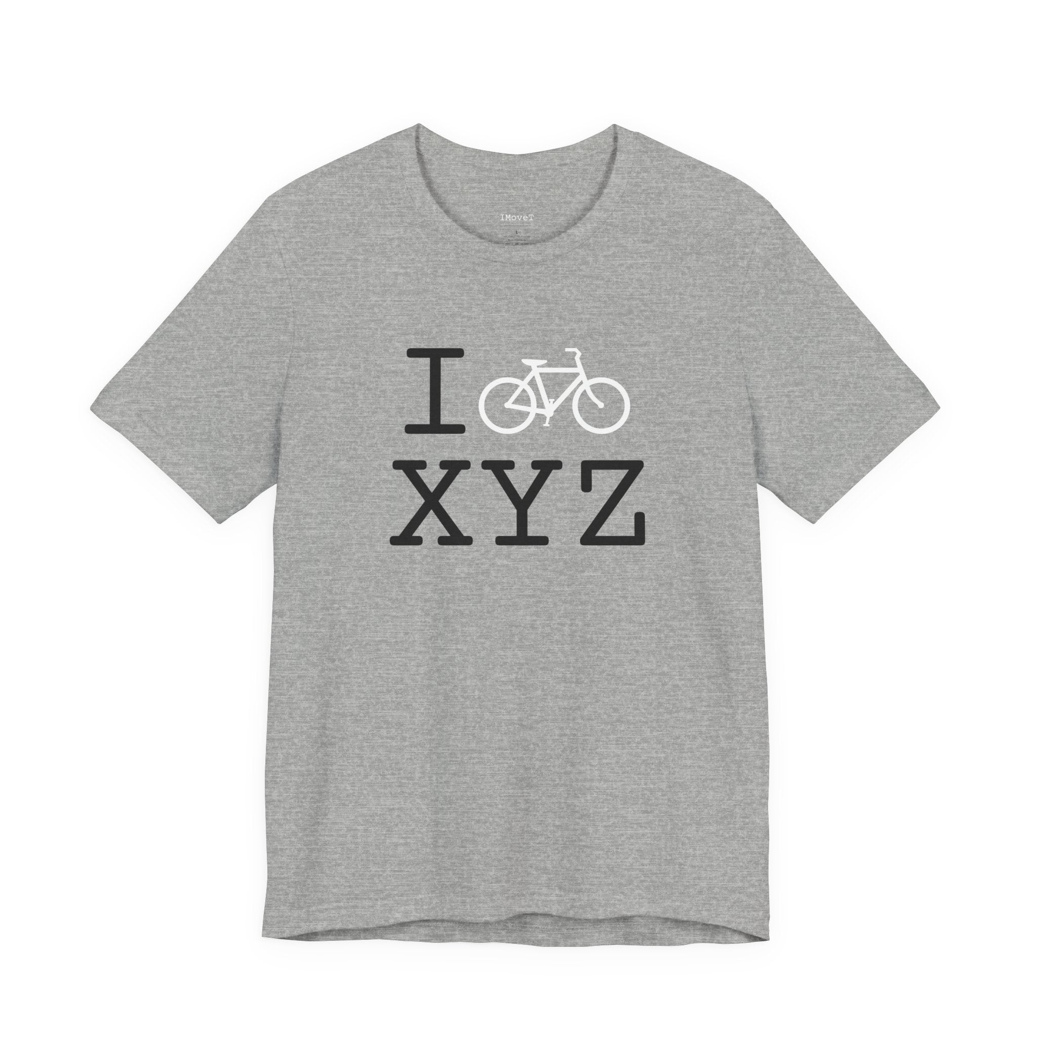 I Bike ___ unisex T, white bike