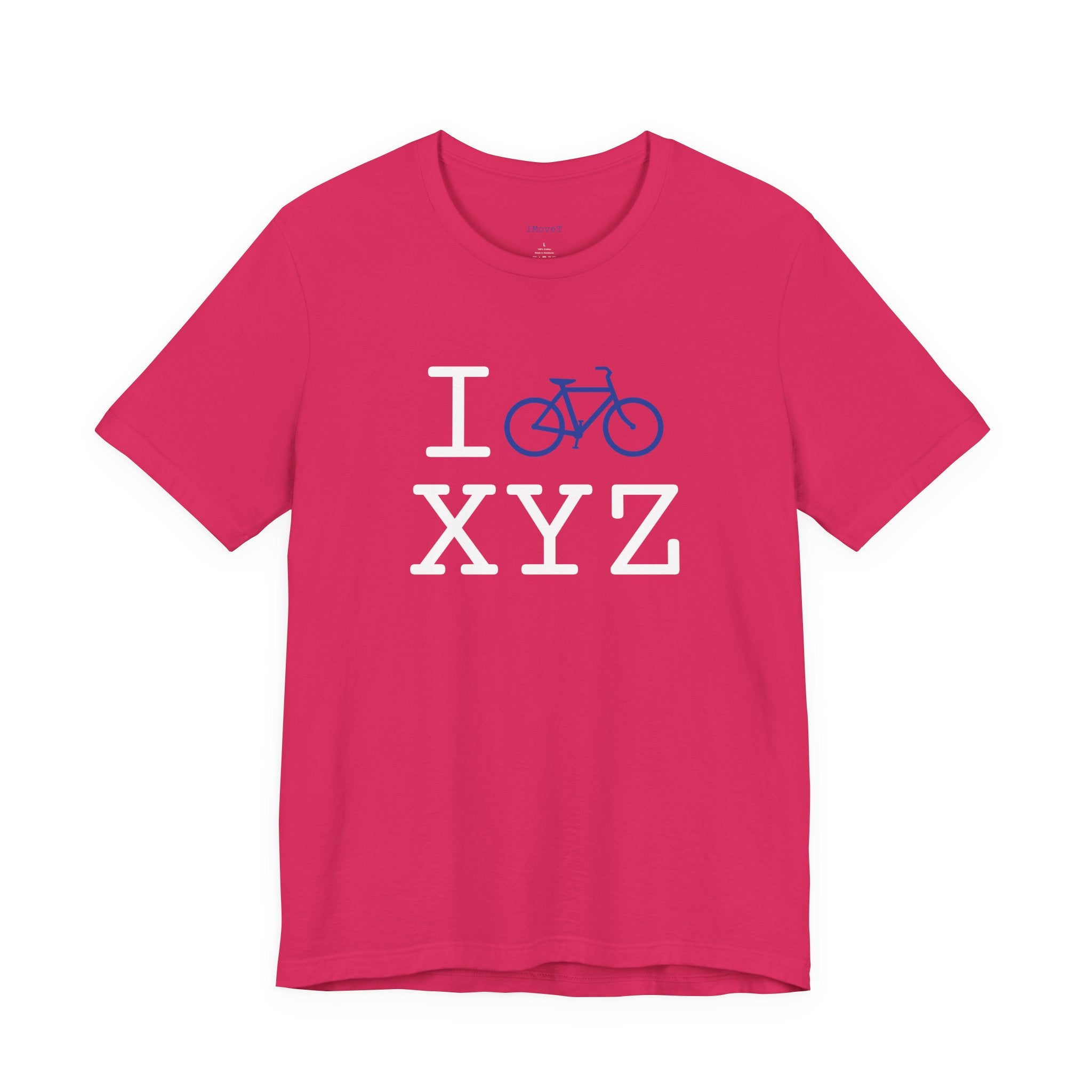 I Bike ___ unisex T, blue bike