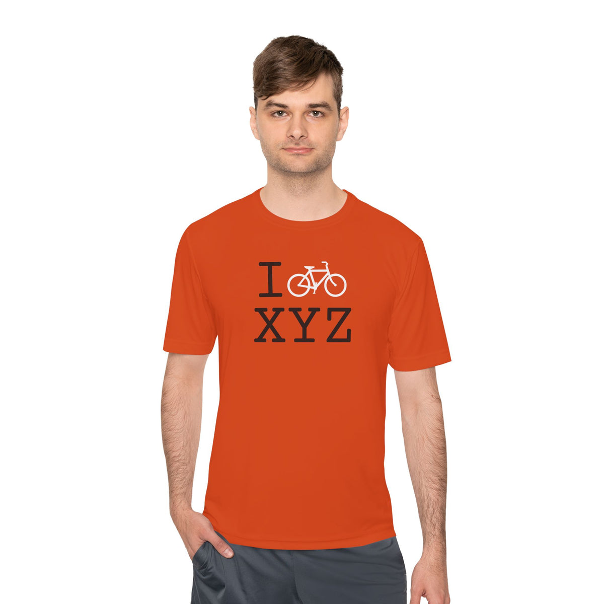 I Bike athletic T, white bike