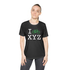 I Bike women's athletic T, green bike