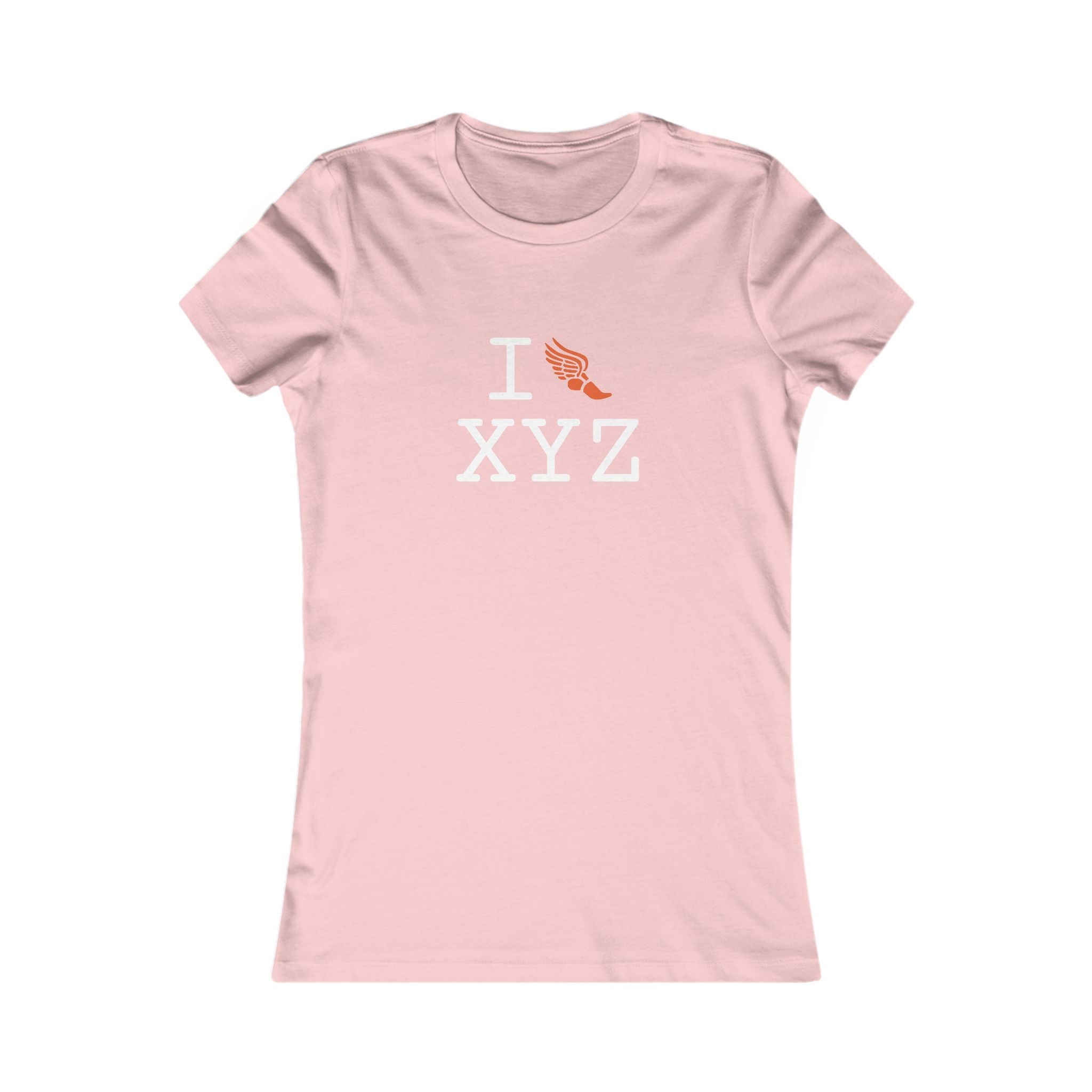 I Run ___ women's T, orange logo