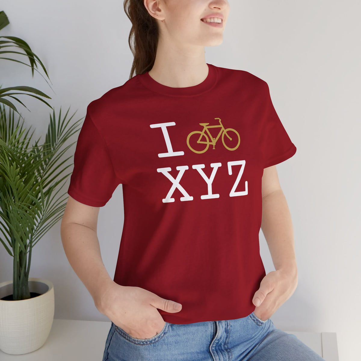 I Bike unisex T, gold bike