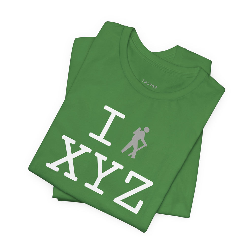 I Hike unisex T, grey hiker