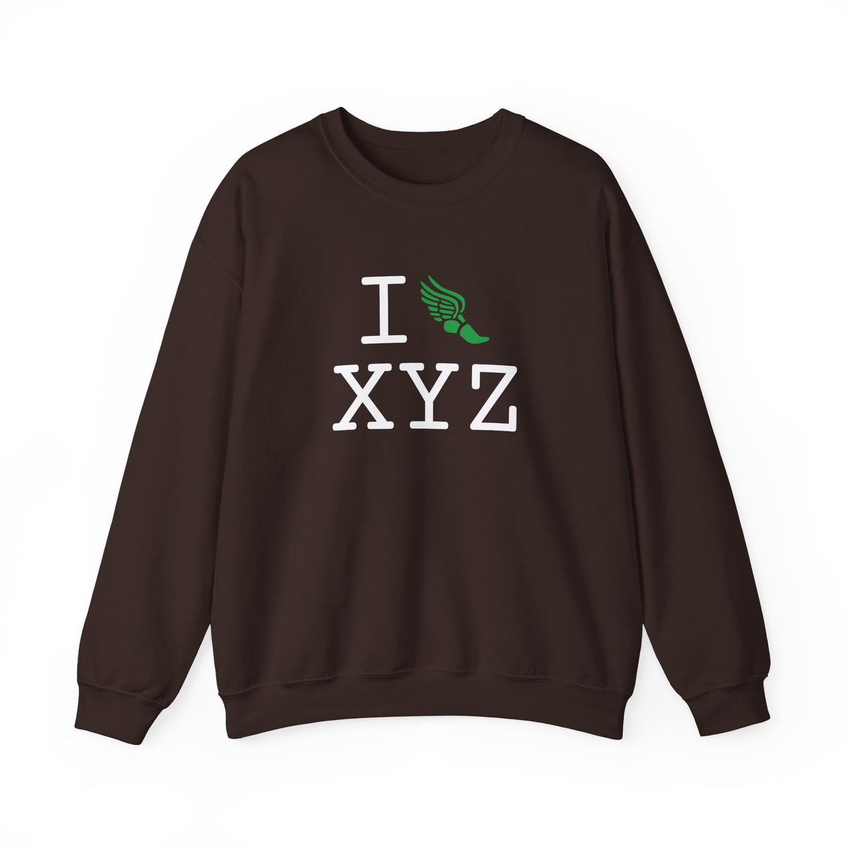 I Run sweatshirt, green logo