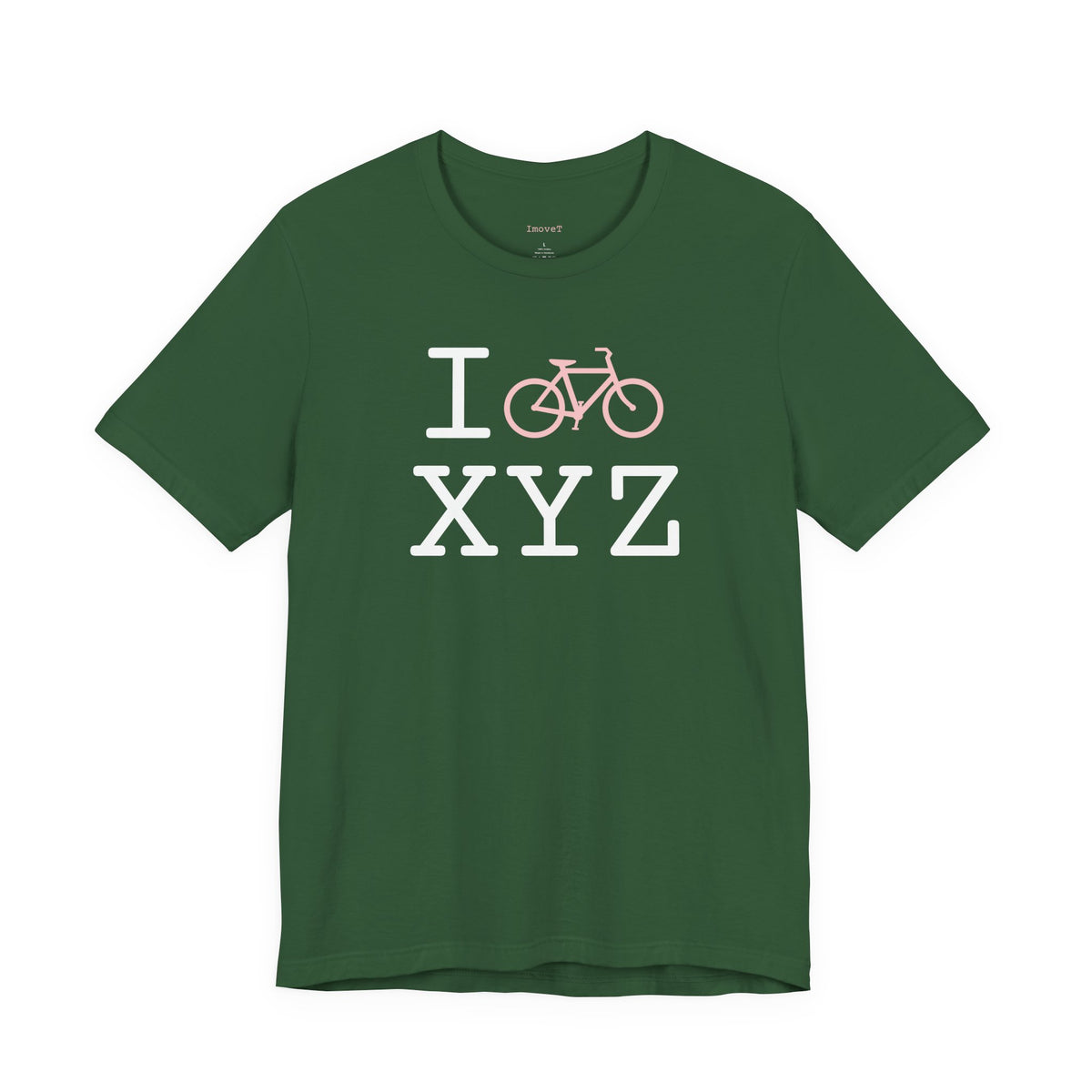 I Bike unisex T, pink bike