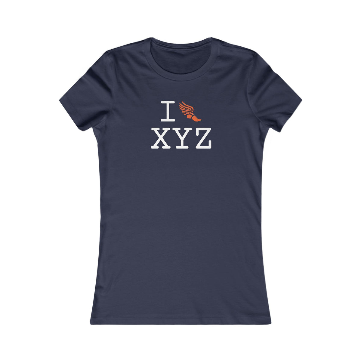 I Run women's T, orange logo