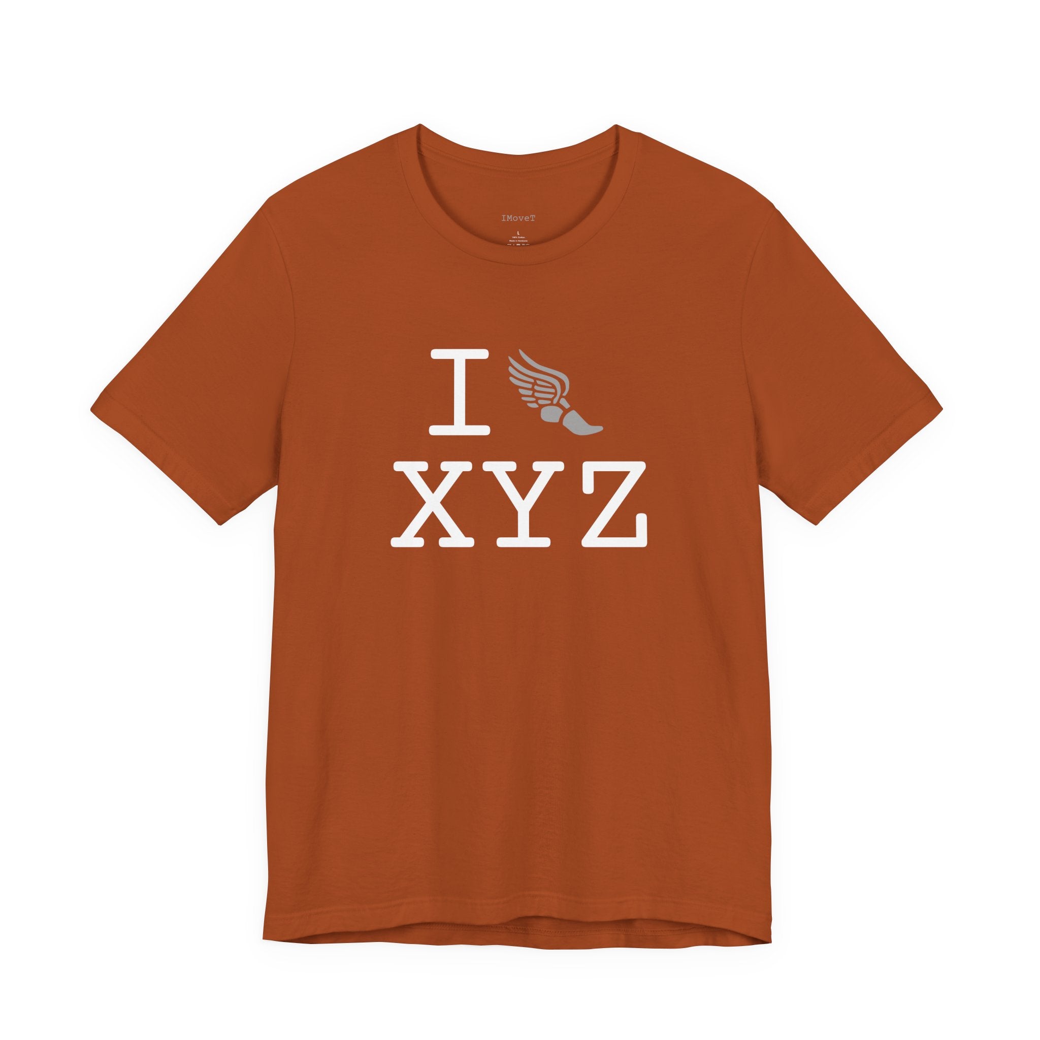 I Run ___ unisex T, grey logo