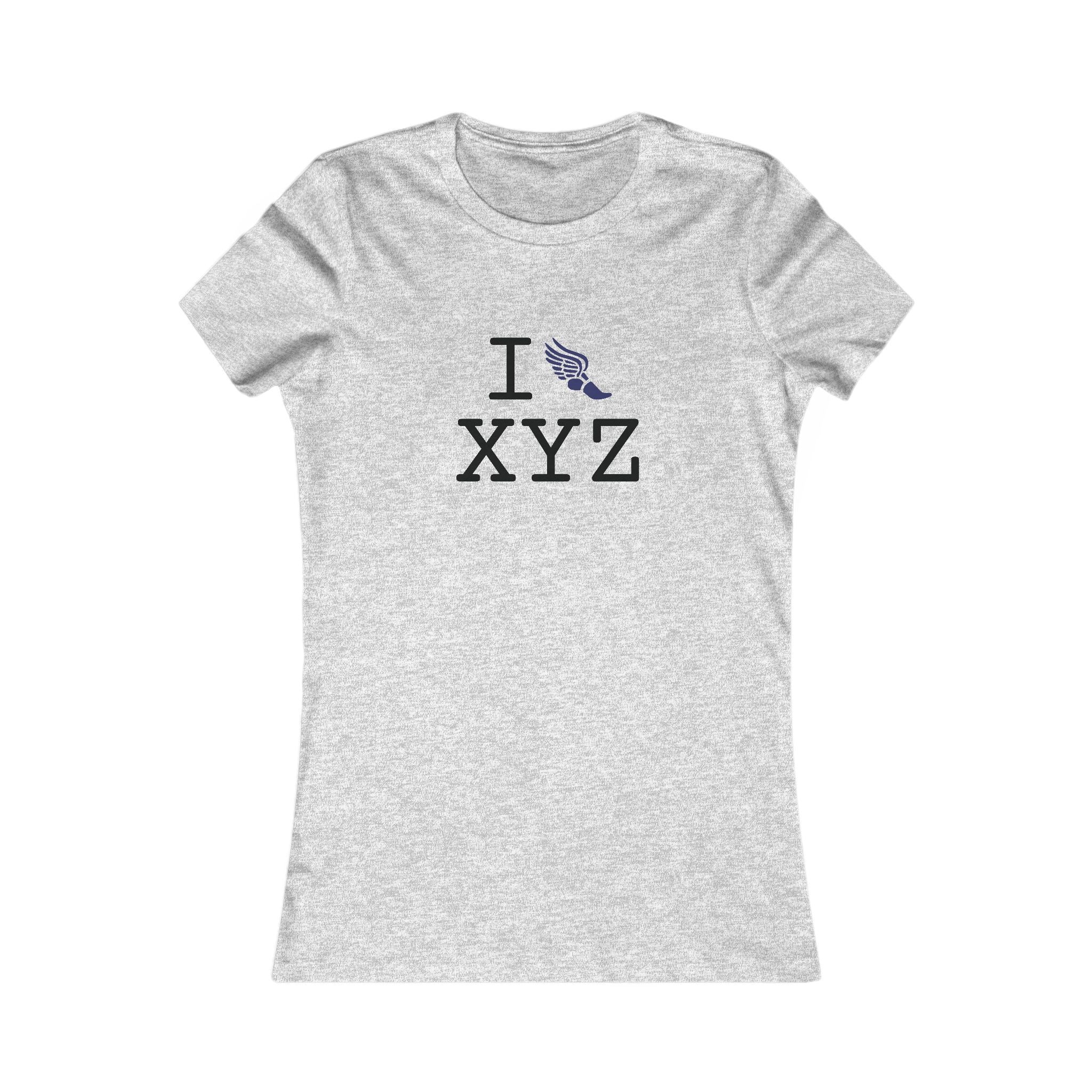 I Run ___ women's T, blue logo