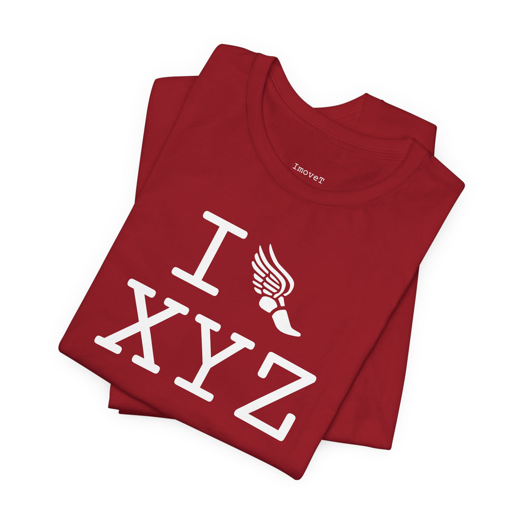 I Run unisex T, white logo
