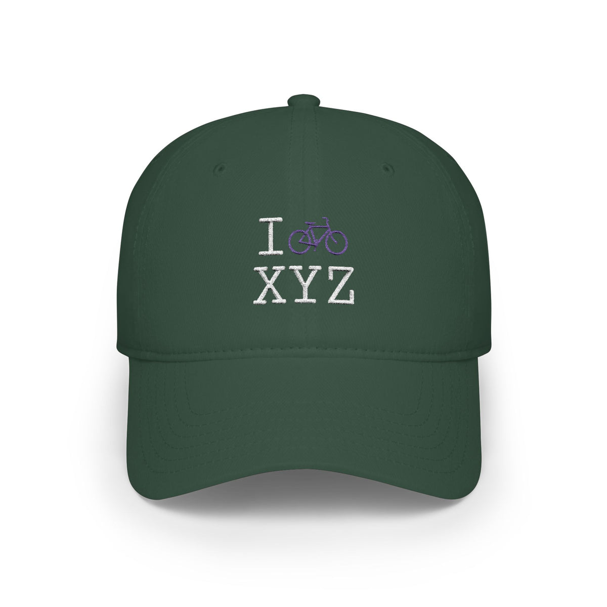 I Bike baseball cap, purple bike