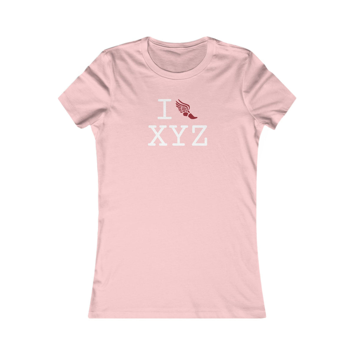 I Run women's T, crimson logo