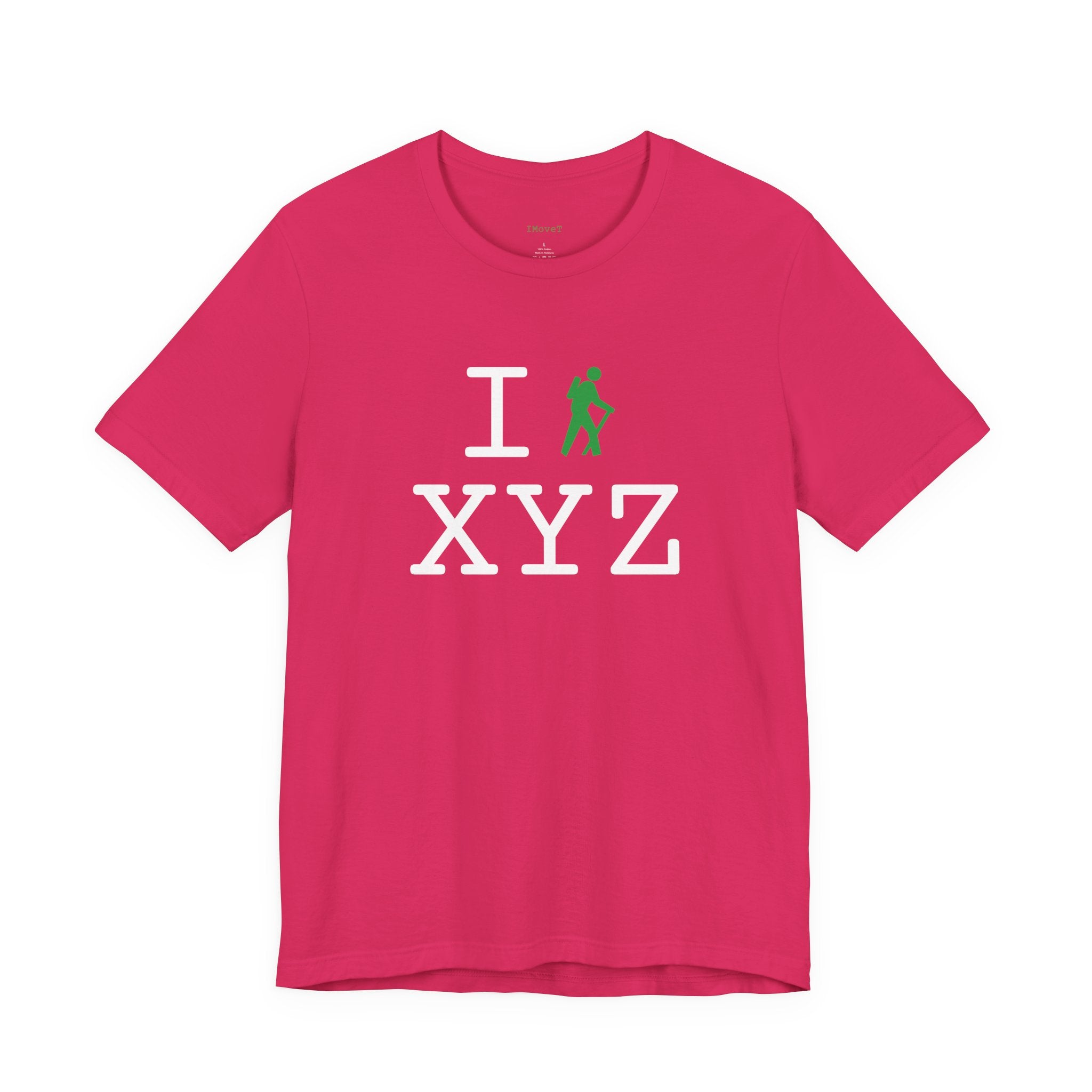 I Hike ___ unisex T, green hiker