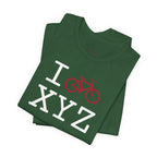 I Bike unisex T, crimson bike