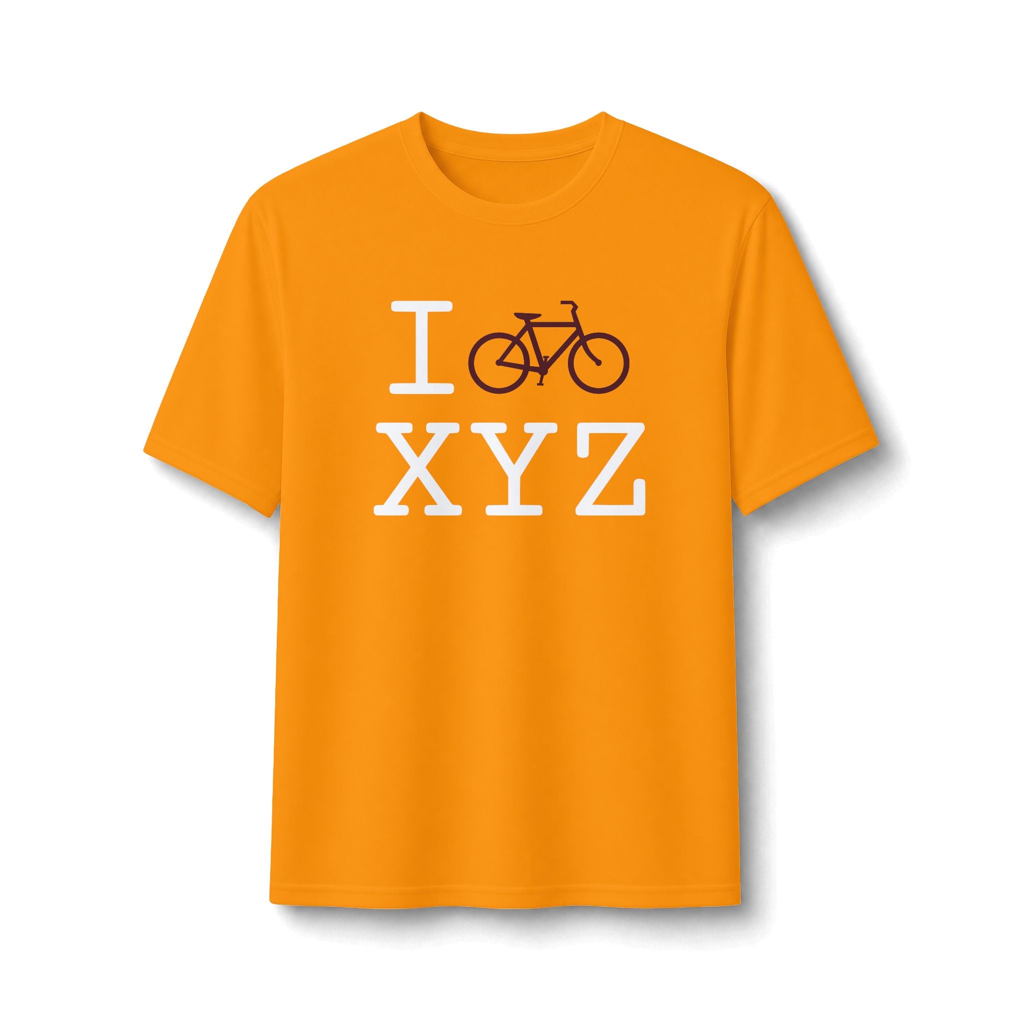 "I Bike ___" athletic T, maroon bike