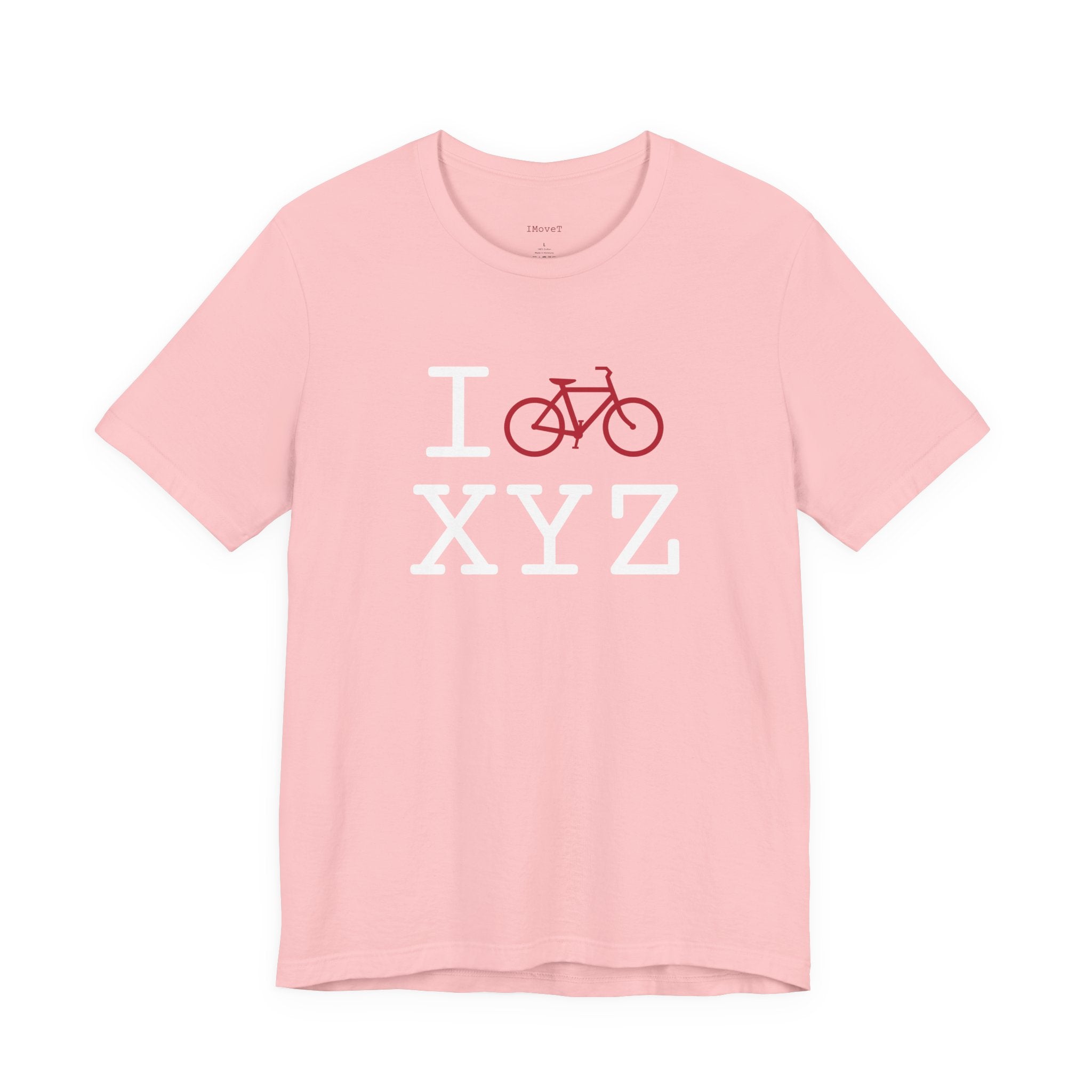 I Bike ___ unisex T, crimson bike
