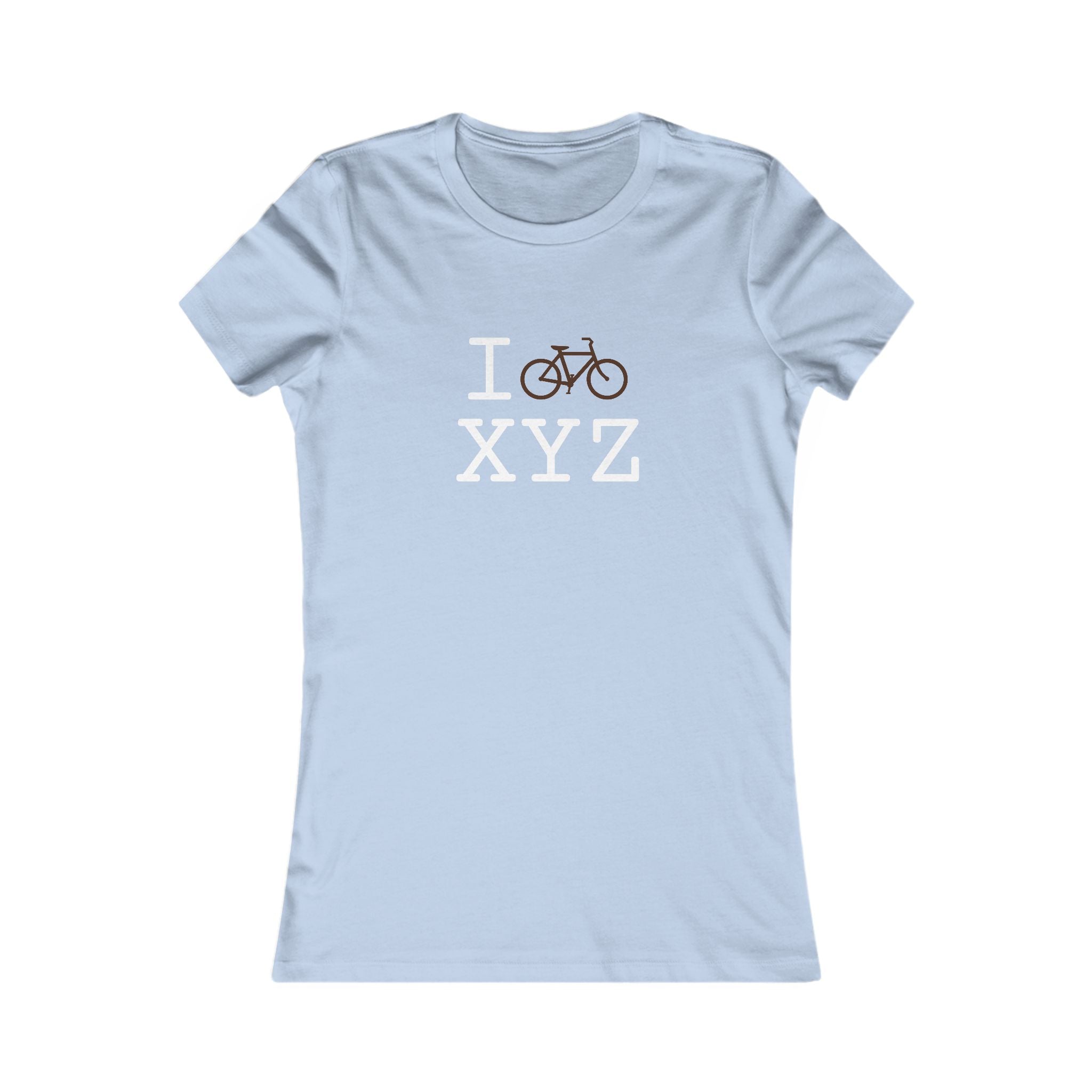 "I Bike ___" women's T, brown bike