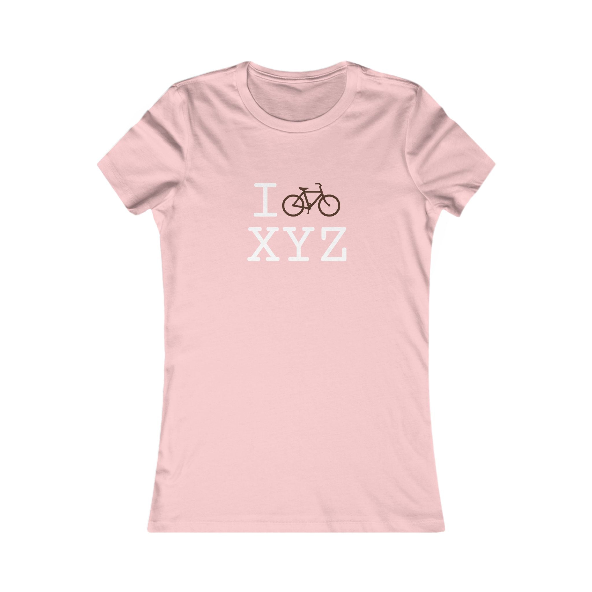 "I Bike ___" women's T, brown bike